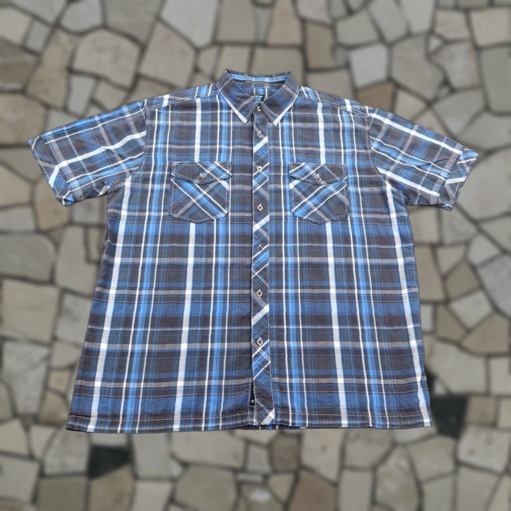Vintage Kuhl Shirt Men XL Blue Plaid Suncel Button Up Hiking Outdoors Short Sleeve Size US XL / EU 56 / 4 - 1 Thumbnail
