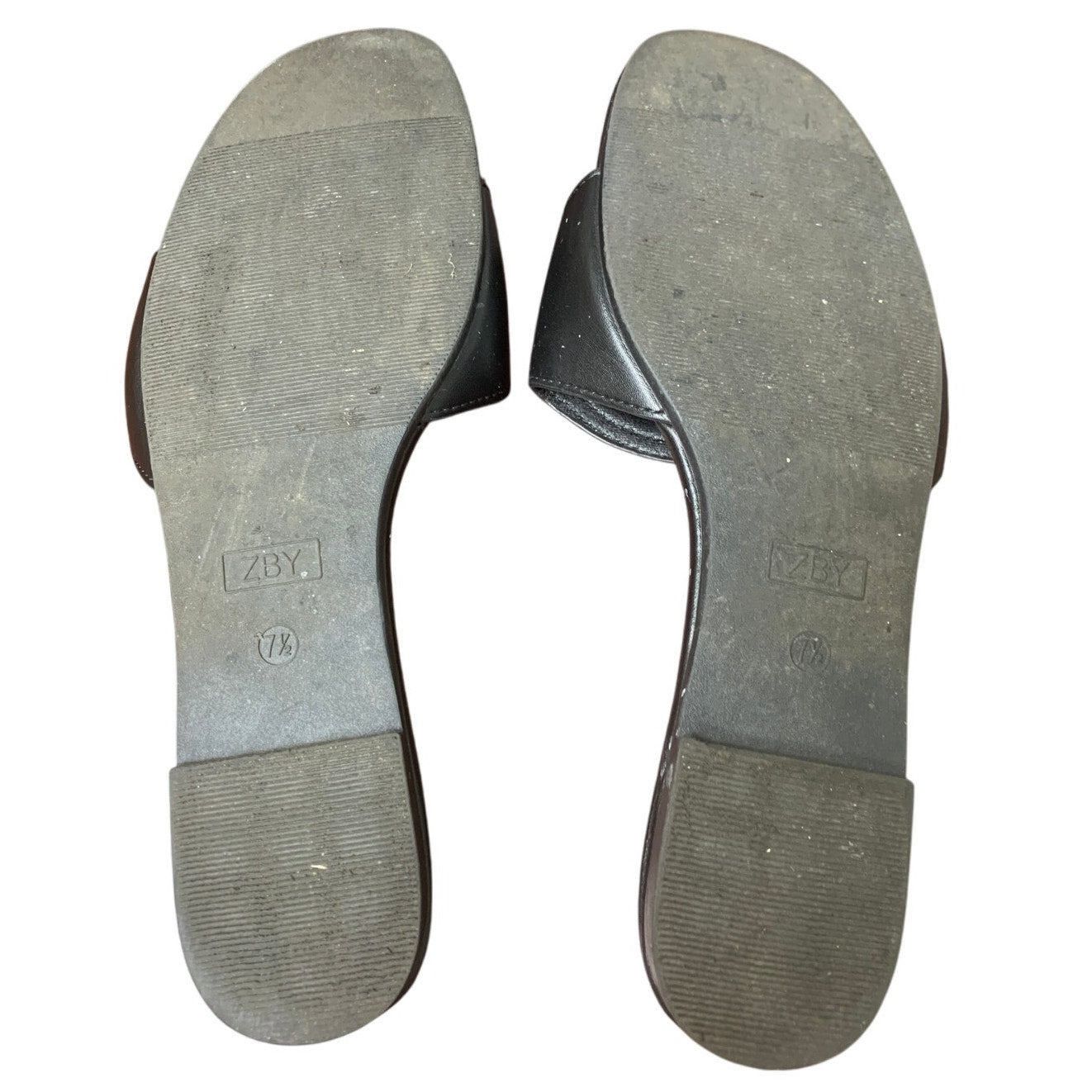 Other Coutgo Women's 7.5 Black Faux Leather Slide-On Sandals Size US 7.5 / IT 37.5 - 6 Thumbnail
