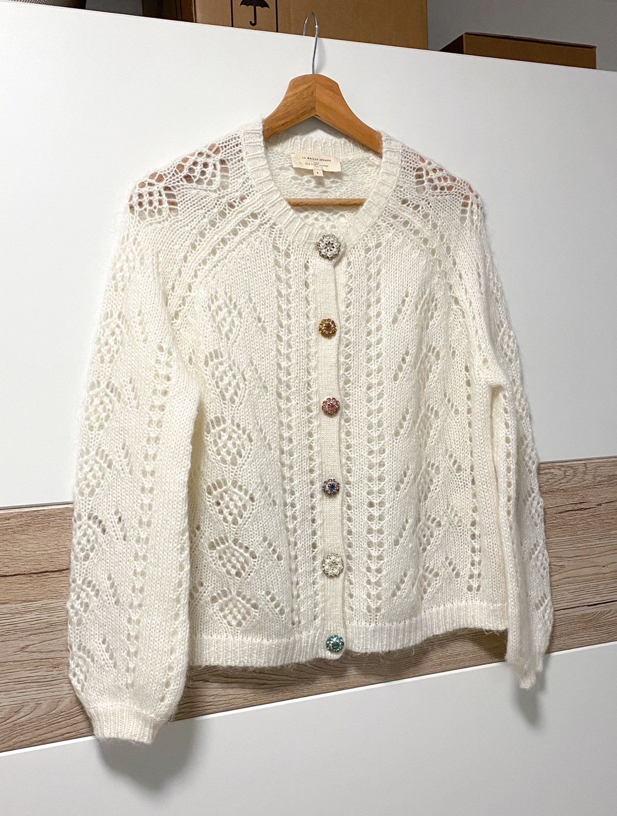 Sezane La Maille Sezane Paris Wool and Kid Mohair Cardigan Size S / US 4 / IT 40 - 5 Thumbnail
