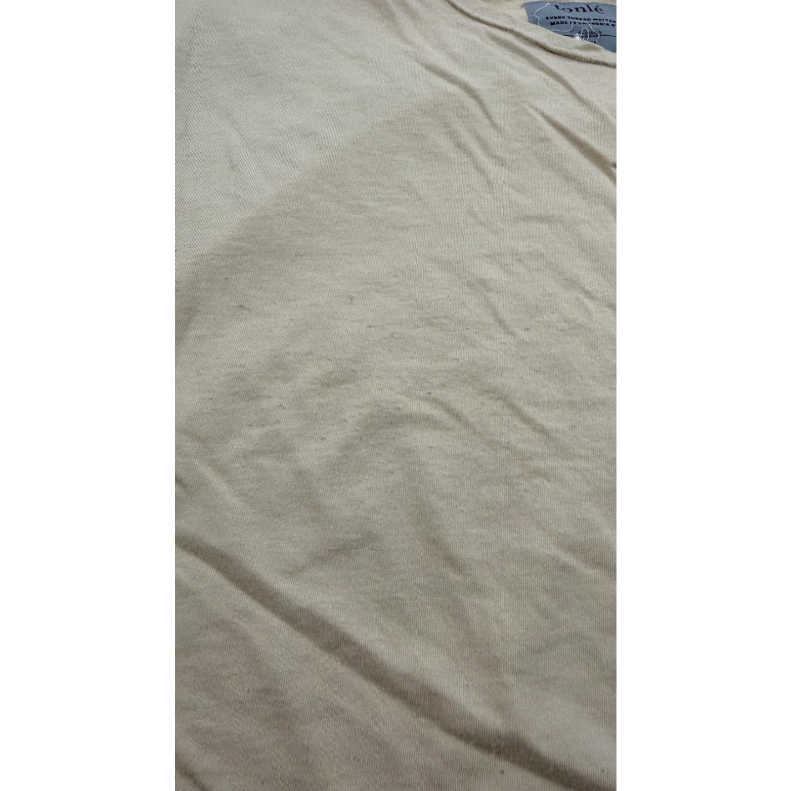 Vintage Tonlé Shirt Womens L Beige Brown White Graphic Tee Sustainable Cambodia Art Teraced Hand-Painted Size L / US 10 / IT 46 - 4 Thumbnail