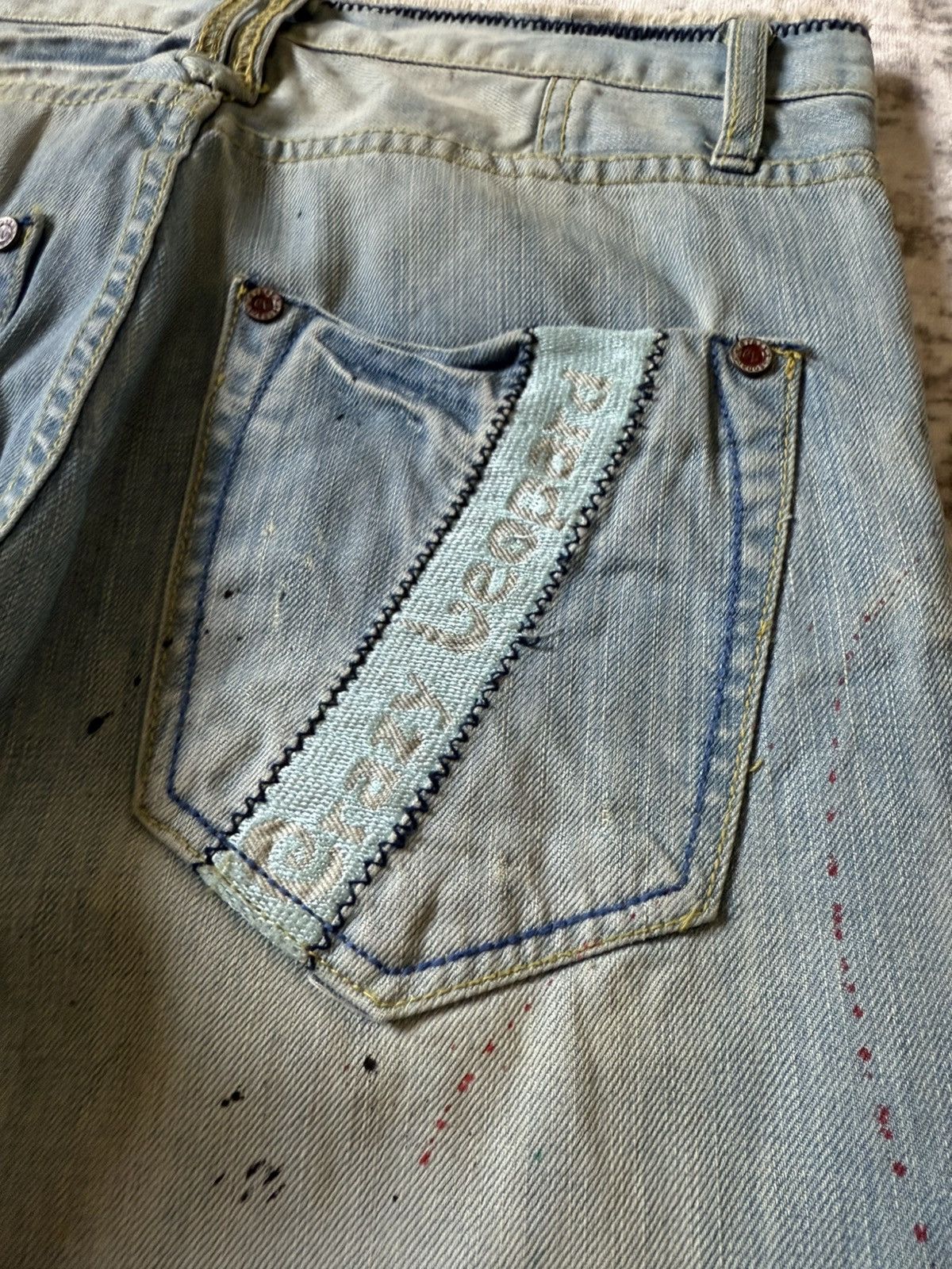 Hysteric Glamour Crazy Leopard Japan Paint Splatter Honeycomb Loose Jeans Size US 30 / EU 46 - 19 Thumbnail