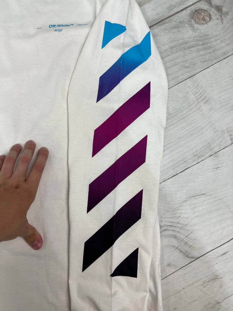 Off-White Off-White Diagonal Gradient Long Sleeve Tee Size US M / EU 48-50 / 2 - 9 Thumbnail