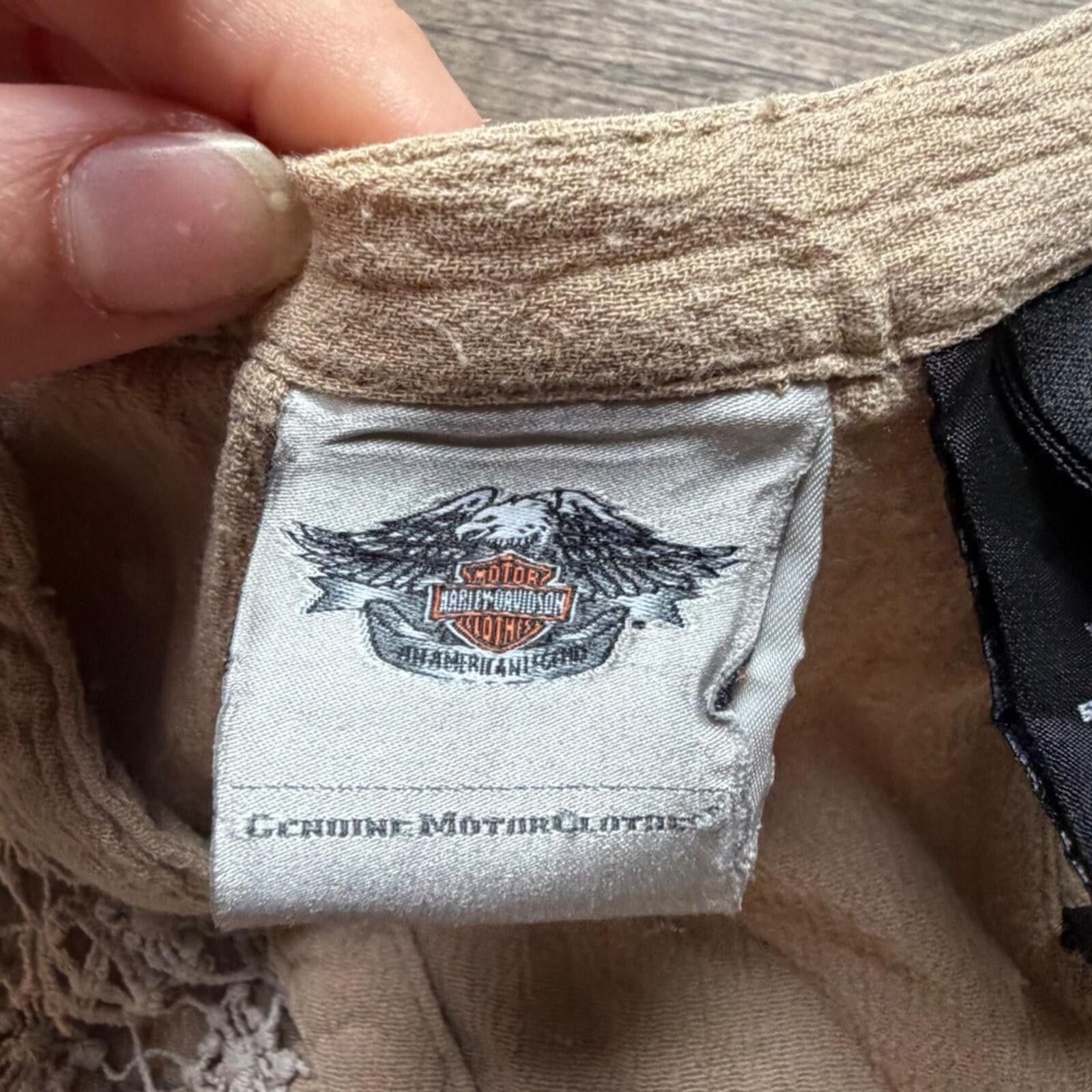 Harley Davidson Harley-Davidson Crochet Lace Sleeveless Button Front M Size M / US 6-8 / IT 42-44 - 3 Thumbnail