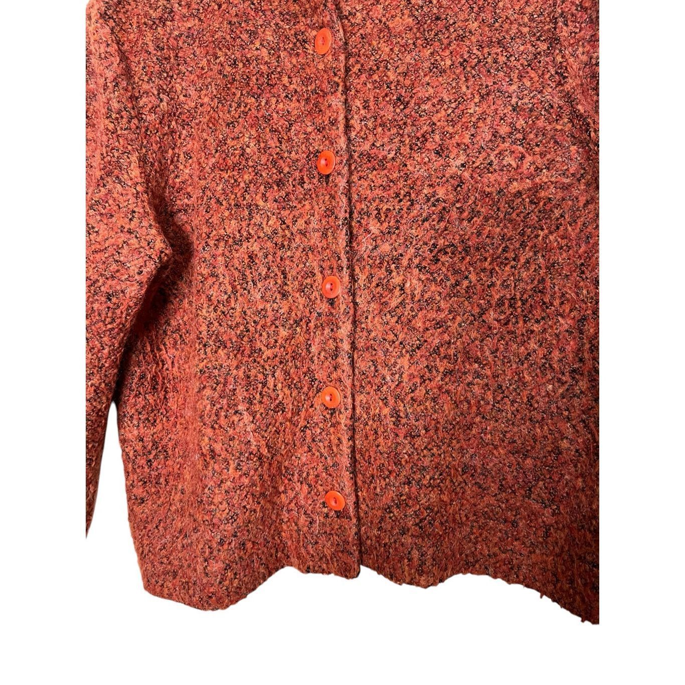 Other Kathleen Sommers Mohair Wool Blend Spice Orange Cardigan Swe Size S / US 4 / IT 40 - 2 Thumbnail