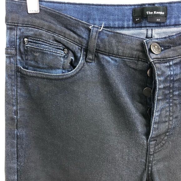 The Kooples The Kooples Skull Hardware Two Tone Slim Straight Jeans Size US 30 / EU 46 - 4 Thumbnail