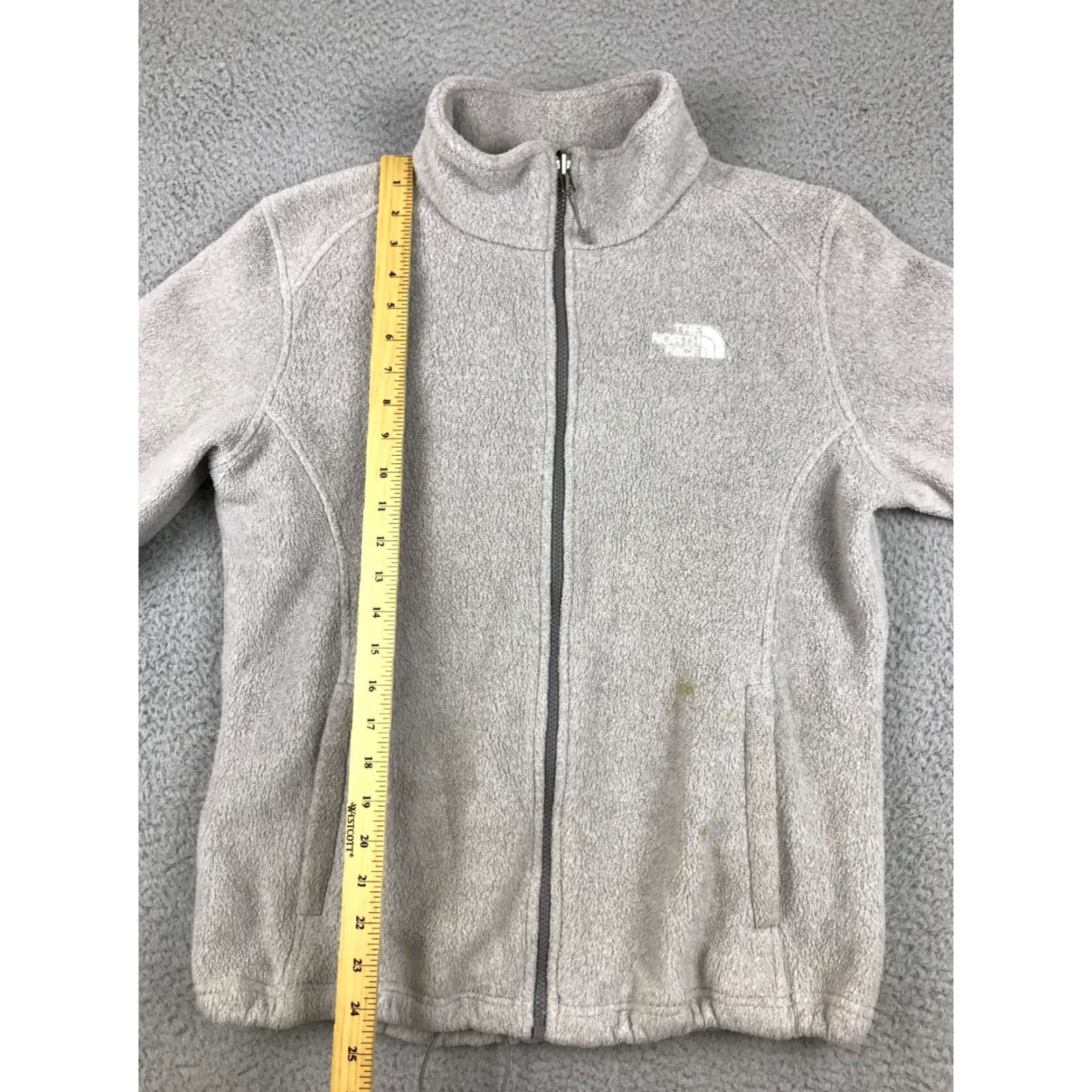The North Face The North Face Jacket Women's L Gray Full Zip High Neck Fleece Pockets Logo Jacket Womens L Gray Logo Size L / US 10 / IT 46 - 3 Thumbnail