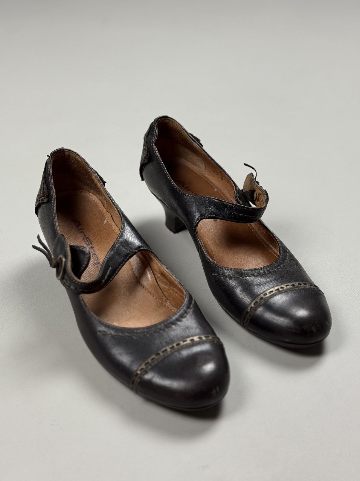 A.S.98 × Vintage Airstep Vintage Avant-Garde Ladies Leather Heeled Shoes Size US 8 / IT 38 - 3 Thumbnail