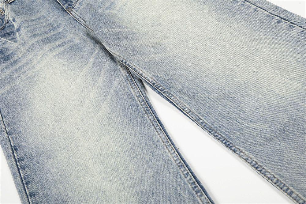 Jean Retro punk distressed loose wide-leg men's washed jeans Size US 32 / EU 48 - 4 Thumbnail