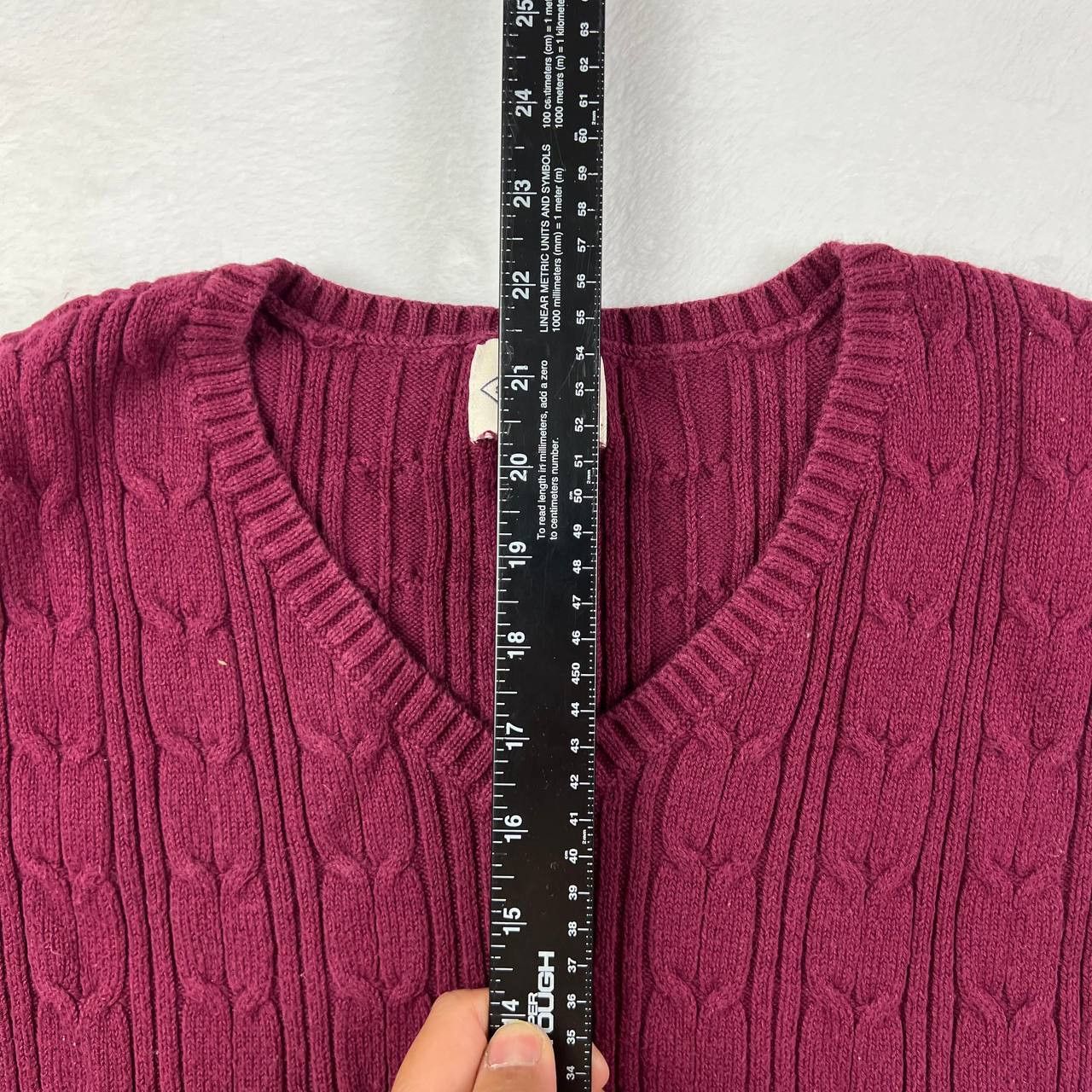 St. Johns Bay St John's Bay XL Pullover Sweater V-Neck Red Women Cotton Size XL / US 12-14 / IT 48-50 - 4 Thumbnail
