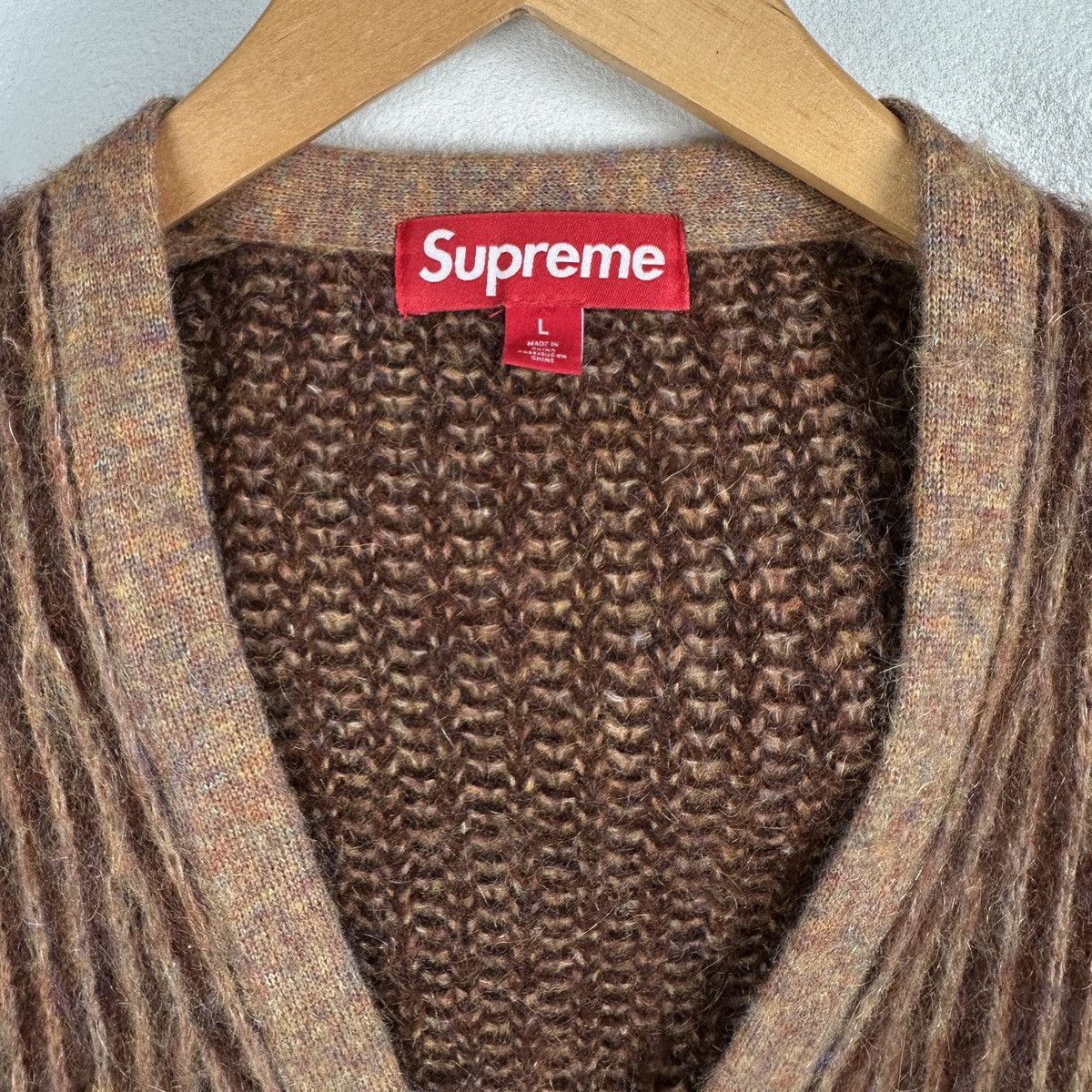 Supreme Supreme Brown 2-Tone Mohair Cardigan SS25 Size US L / EU 52-54 / 3 - 8 Thumbnail
