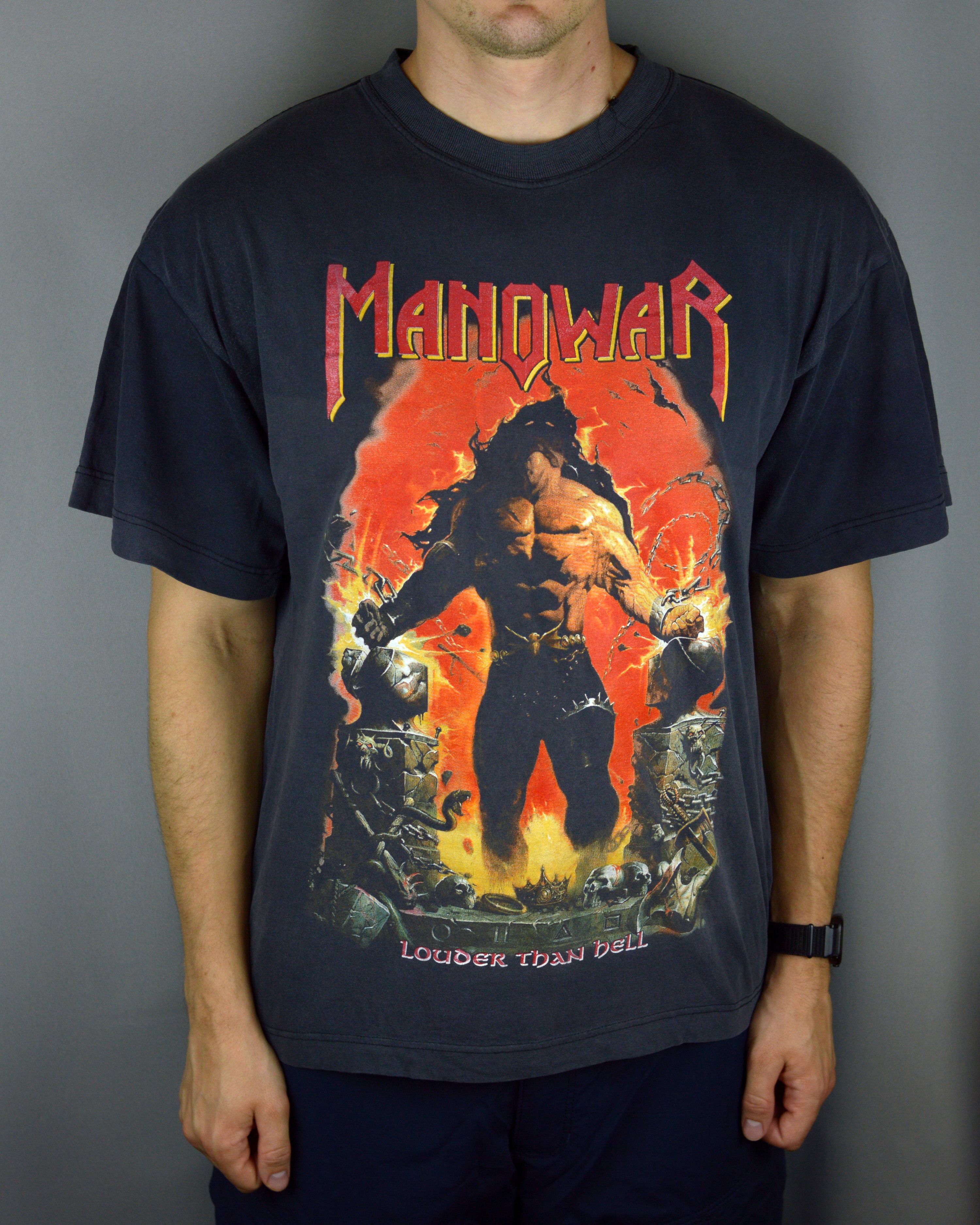 Vintage Vintage Manowar 90s t shirt Size US L / EU 52-54 / 3 - 1 Thumbnail