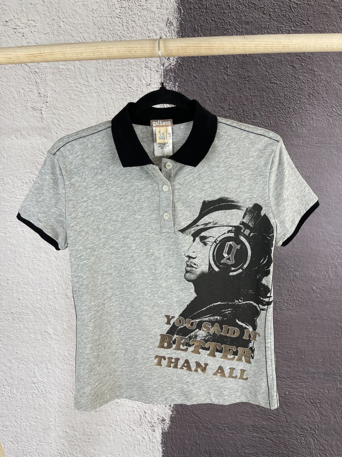 John Galliano John Galliano Newspaper Polo YOU SAID IT BETTER THAN ALL Size S / US 4 / IT 40 - 2 Thumbnail