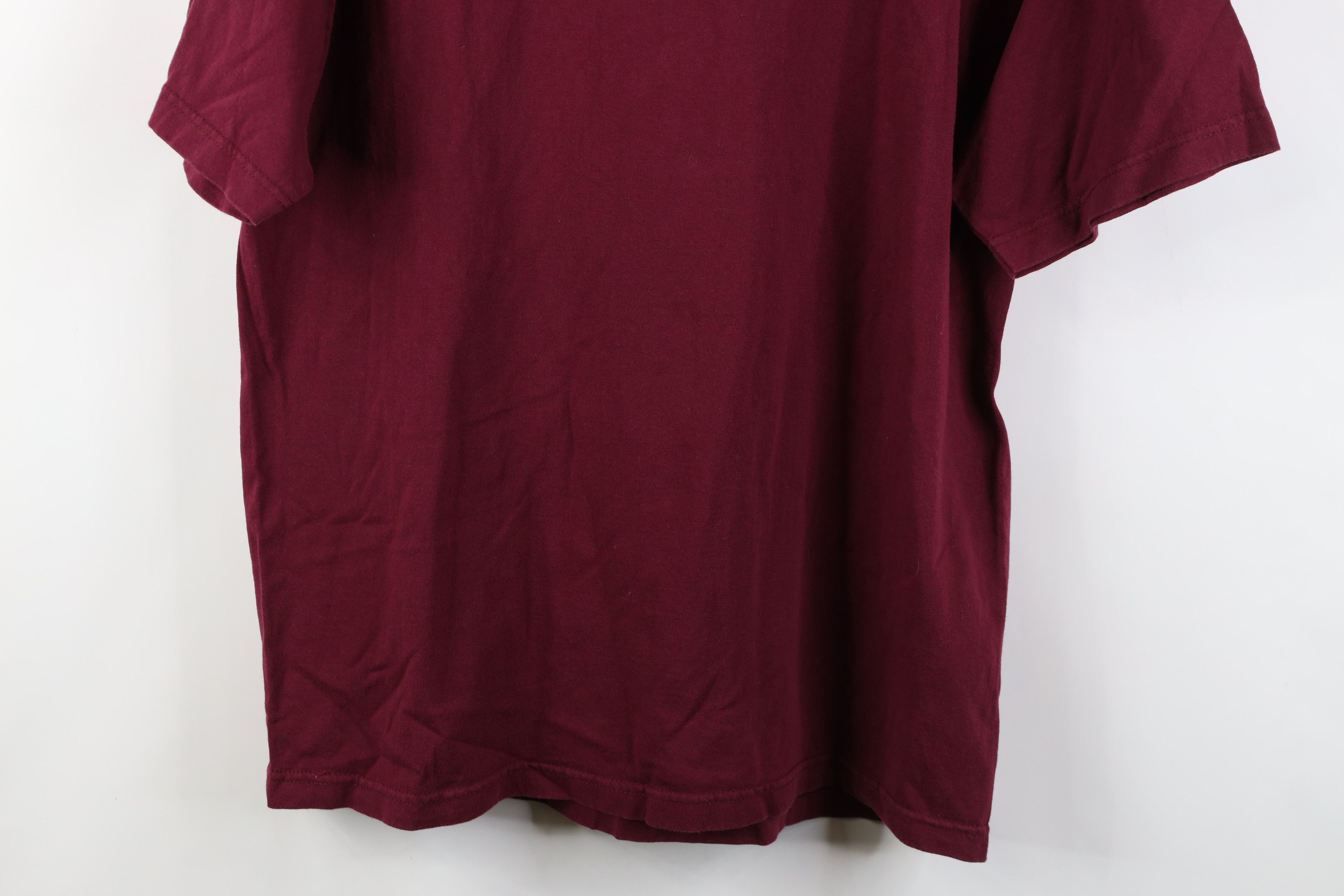 Nike Vintage Y2K Nike Scott Big Center Swoosh T-Shirt Burgundy Size US XL / EU 56 / 4 - 14 Thumbnail