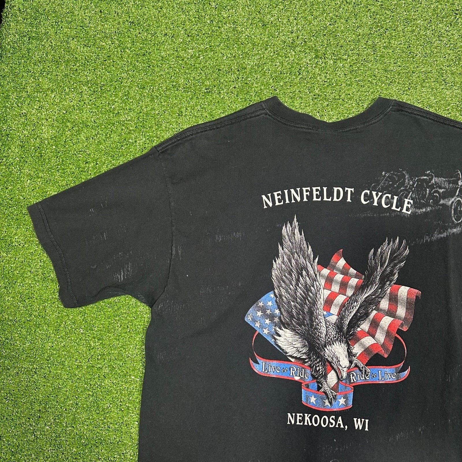 Anvil Vintage 90s Bald Eagle Break Biker AOP Men's XL Size US XL / EU 56 / 4 - 10 Thumbnail
