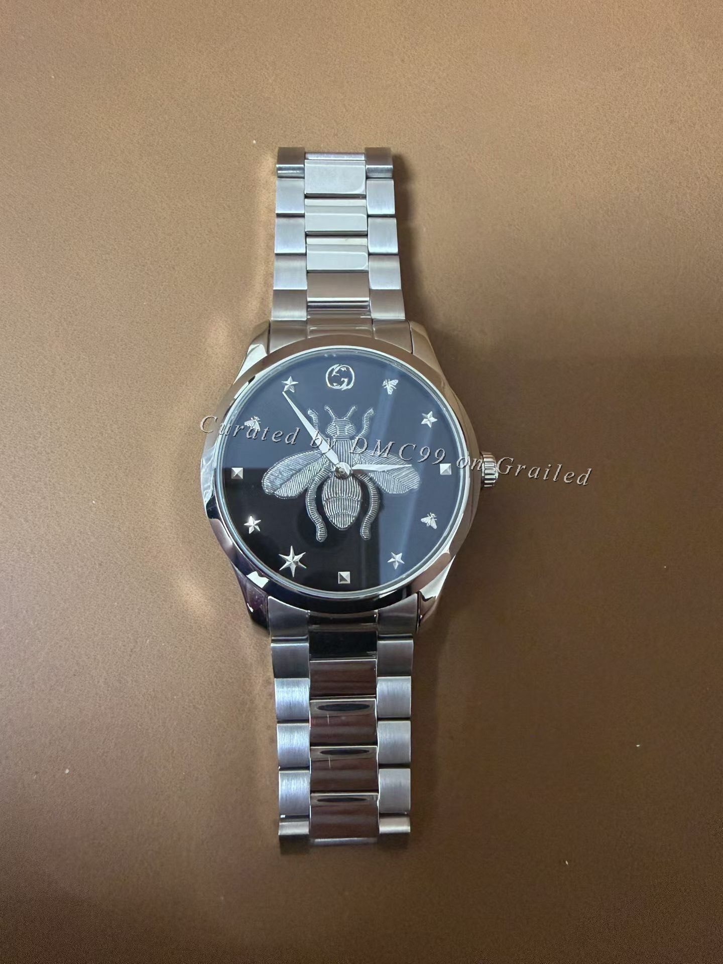 Gucci Gucci Black Dial Bee Pattern Watch Size ONE SIZE - 1 Thumbnail