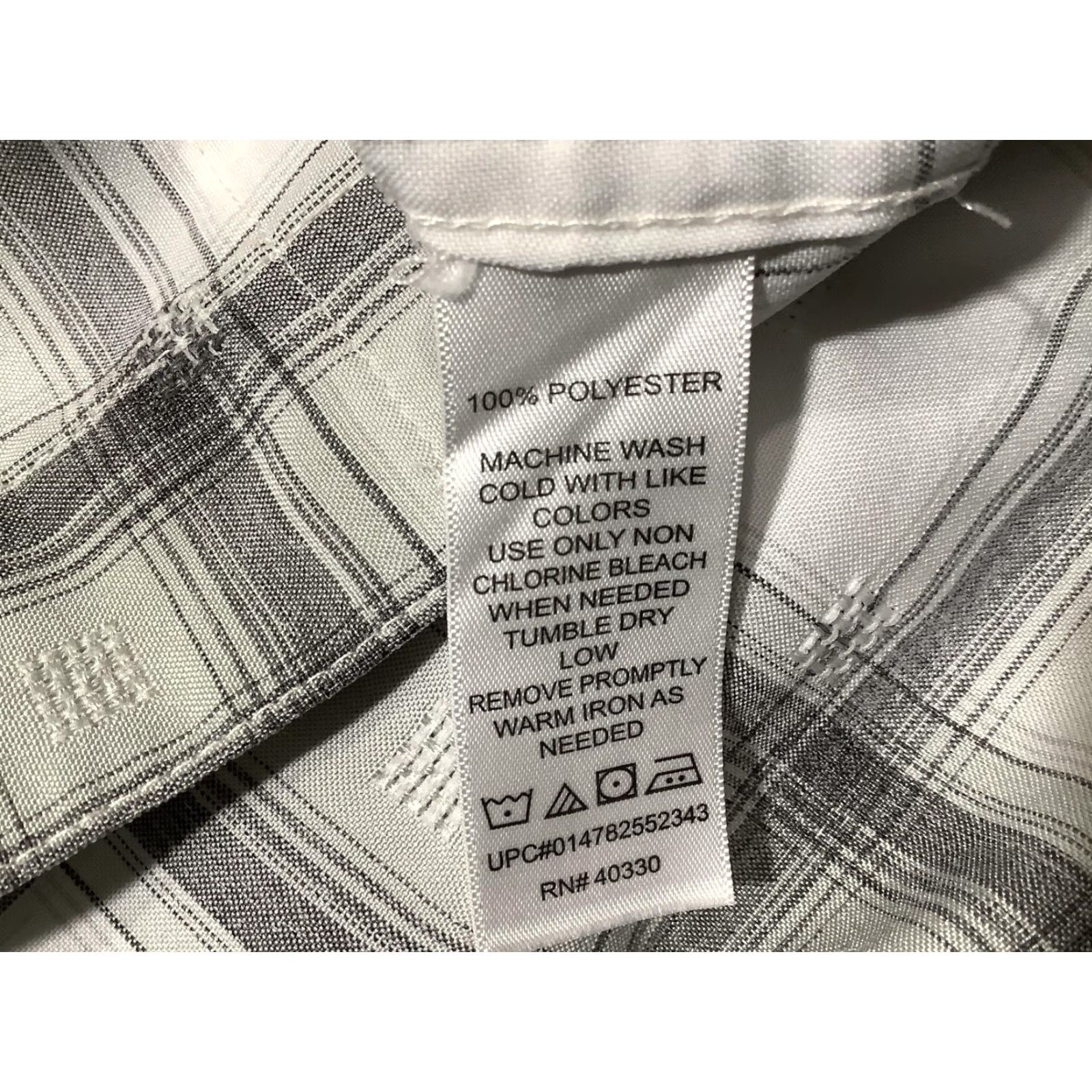 Haggar Haggar Shirt Mens XL Gray White Plaid Short Sleeve Button Front Casual Tighten with Pockets Size US XL / EU 56 / 4 - 6 Thumbnail