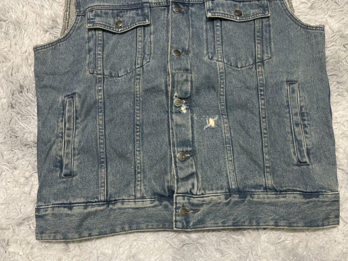 Harley Davidson 2000s HARLEY DAVIDSON EMBROIDERED LOGO DENIM DISTRESSED Size US L / EU 52-54 / 3 - 4 Thumbnail