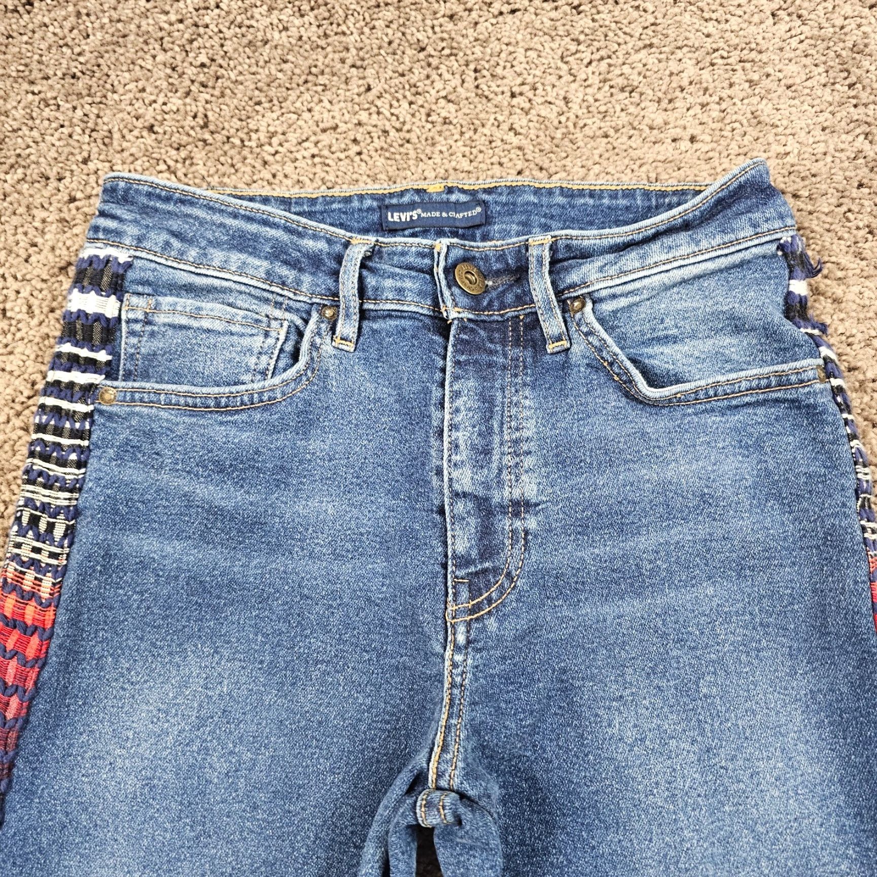 Levi's VINTAGE Levi's 721 Skinny Jeans Womens Regular Fit Stretch Denim 24x30 Blue 2010s Size 27" / US 4 / IT 40 - 2 Thumbnail