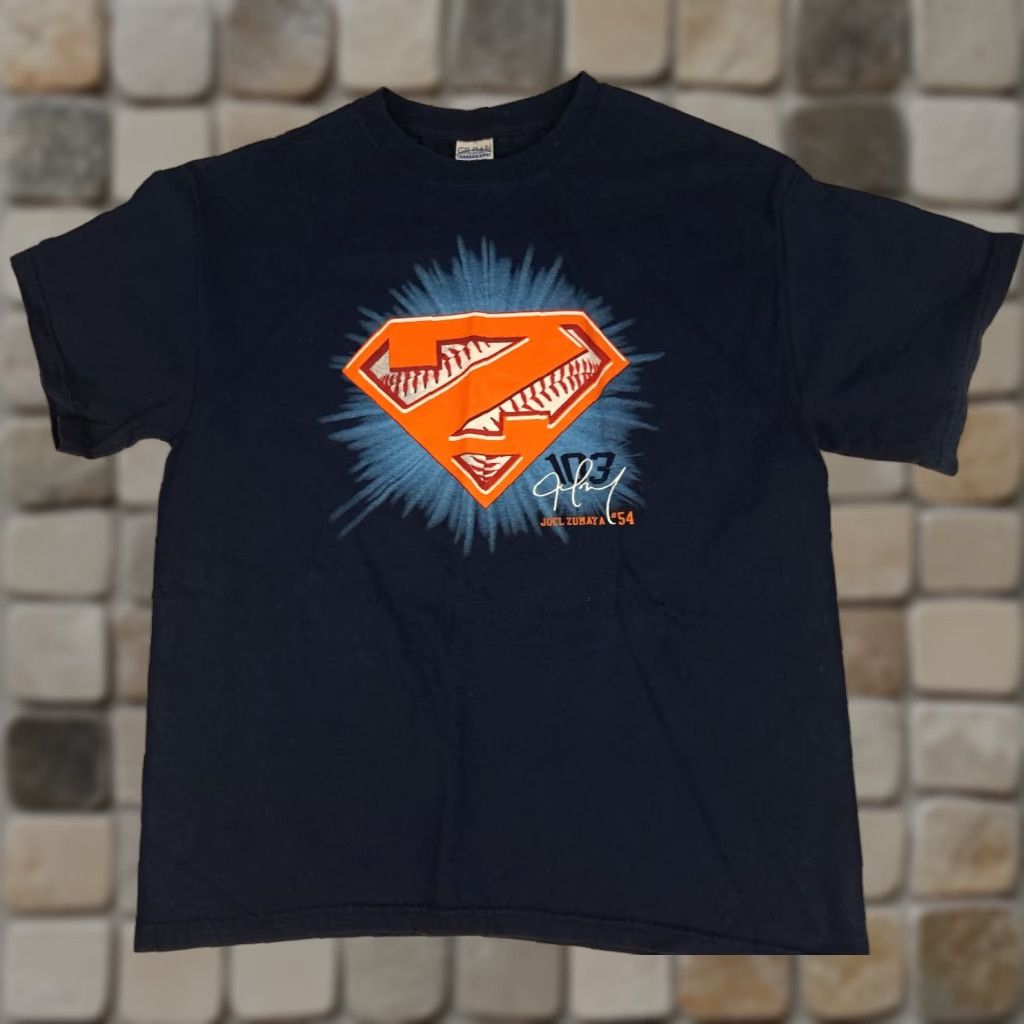 Gildan VINTAGE Detroit Tigers Zoel Zumaya #54 Large Gildan Ultra T-Shirt Baseball Blue Cotton Men Short Sleeve Crew Neck 2000s Spring Summer Fall Sports Size US L / EU 52-54 / 3 - 1 Thumbnail