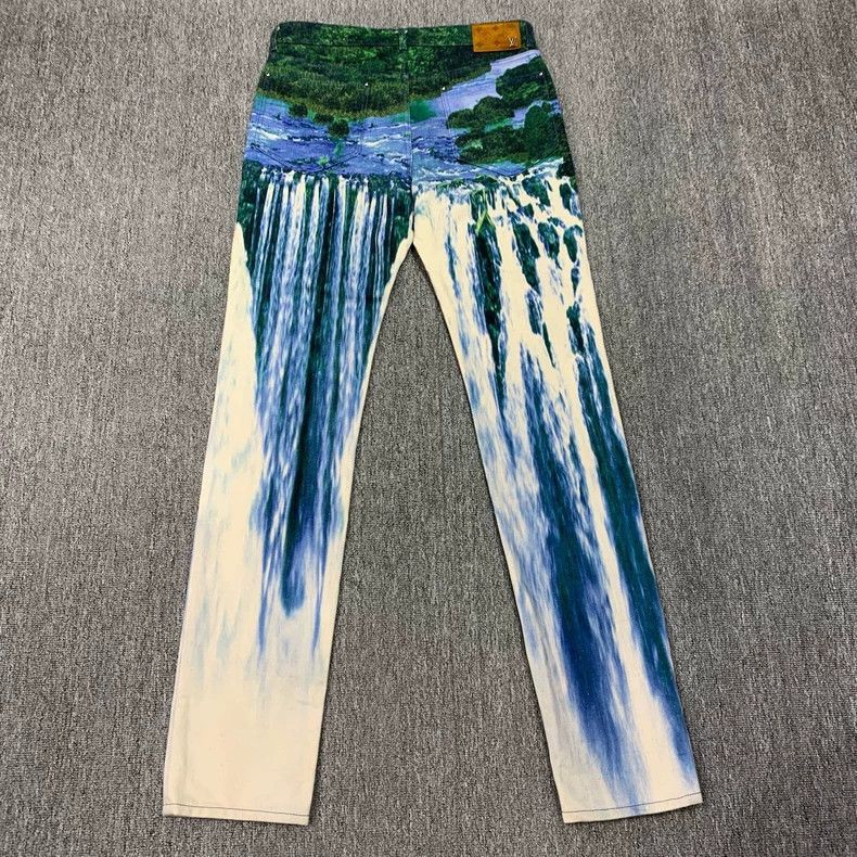 Louis Vuitton Louis Vuitton 22 SS Snow Mountain Landscape Pattern Jeans Size US 30 / EU 46 - 2 Thumbnail