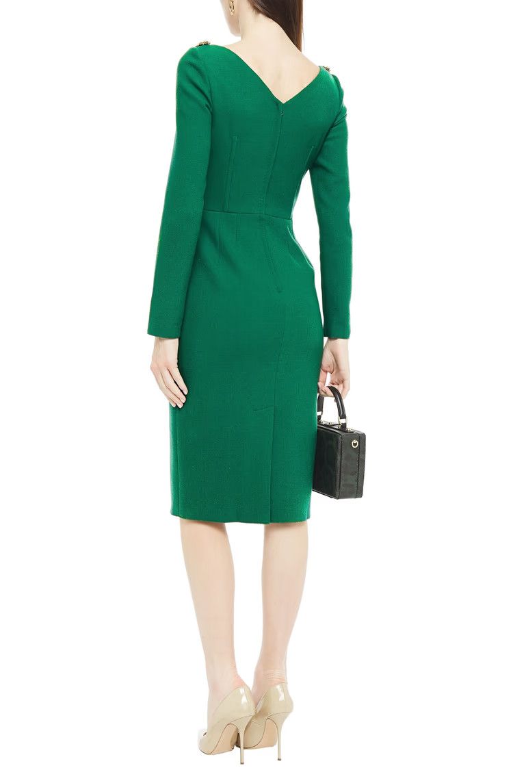 Dolce & Gabbana o1y0825 Midi Dress in Emerald Green Size XS / US 0-2 / IT 36-38 - 3 Thumbnail
