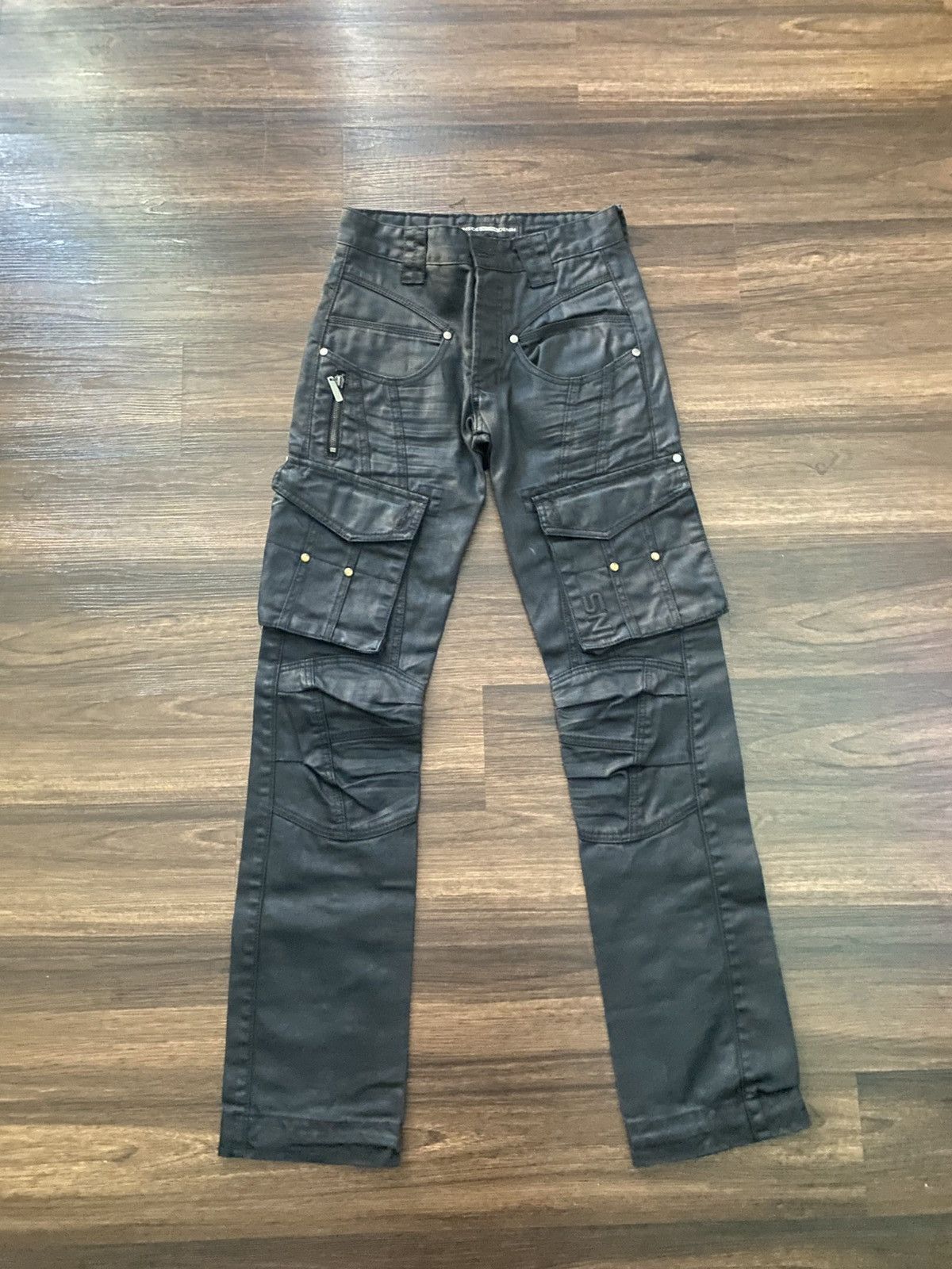 Other Waxed Black Biker Denim Size US 30 / EU 46 - 1 Thumbnail