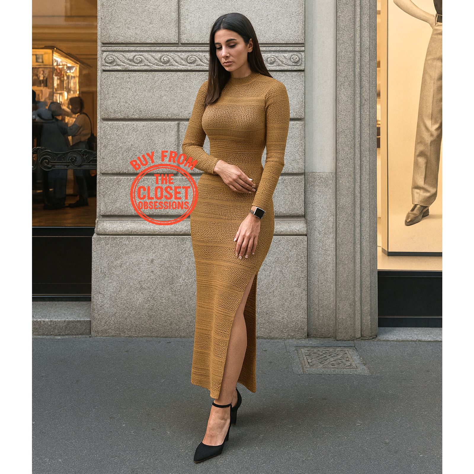 Mango MANGO Long Knit Openwork Maxi Dress NWT — Brown Size M / US 6-8 / IT 42-44 - 3 Thumbnail