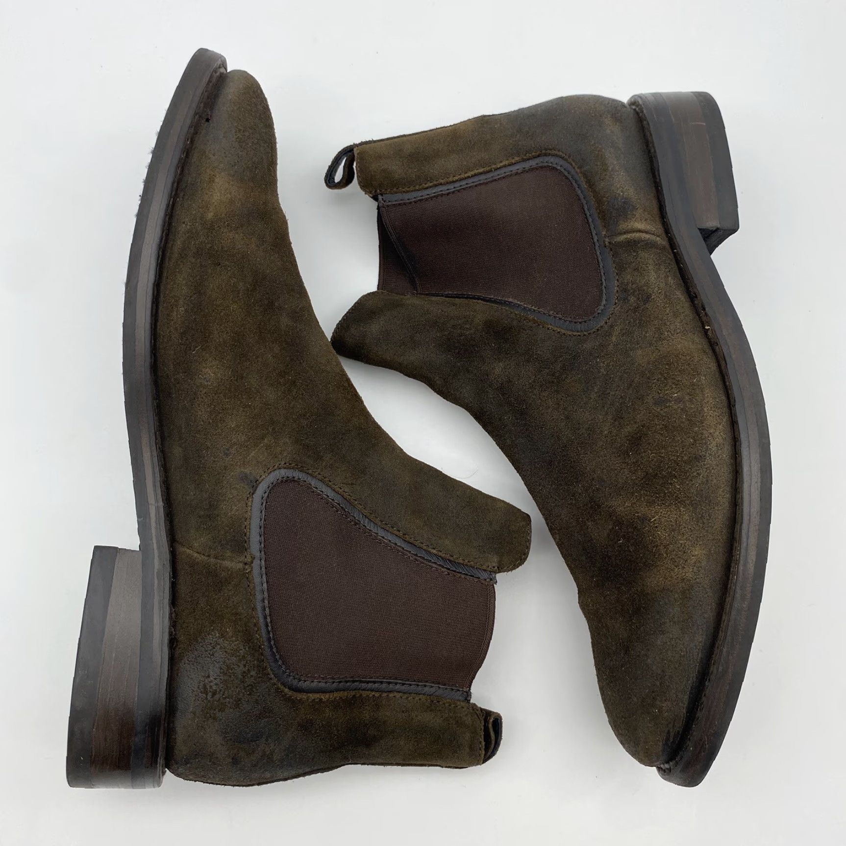 CO VINTAGE Thursday Boot Company Chelsea Boots Men 12 Dark Brown Suede Pull-On Casual Leather Outsole Size US 12 / EU 45 - 3 Thumbnail