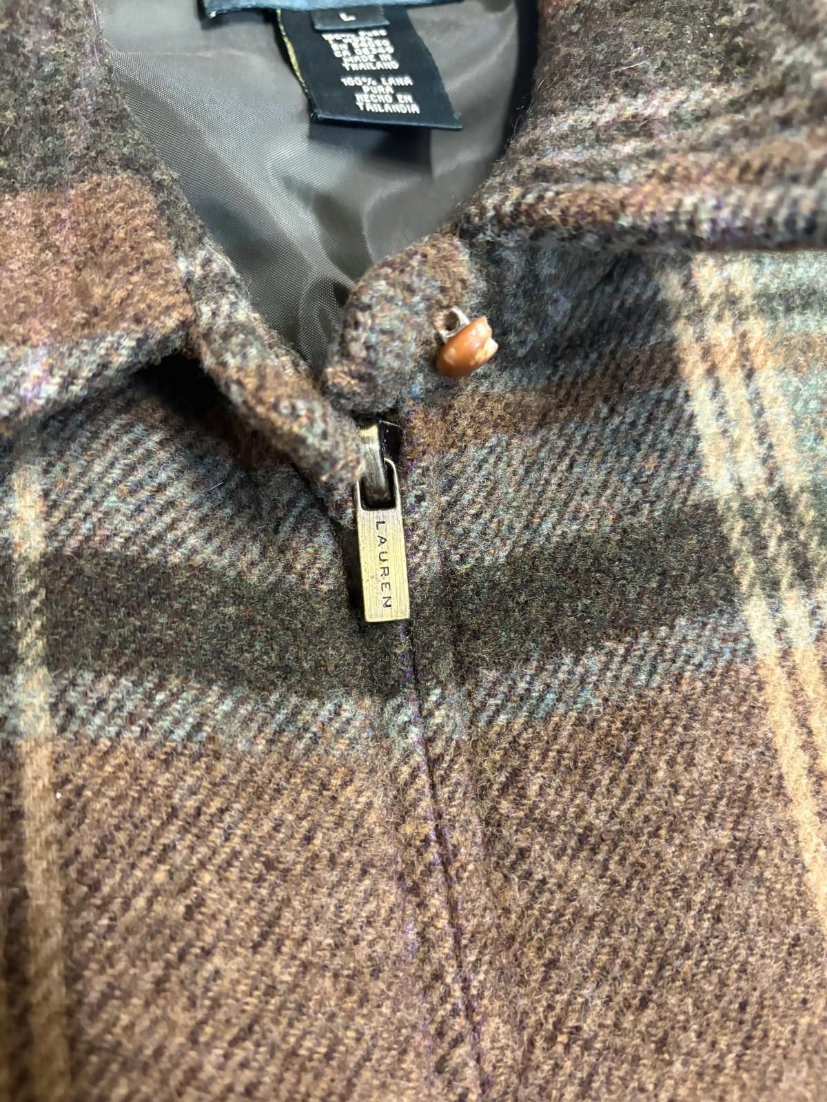 Lauren Ralph Lauren Ralph Lauren Full Zip Jacket 100% Wool Mens Large Plaid Size US L / EU 52-54 / 3 - 5 Thumbnail