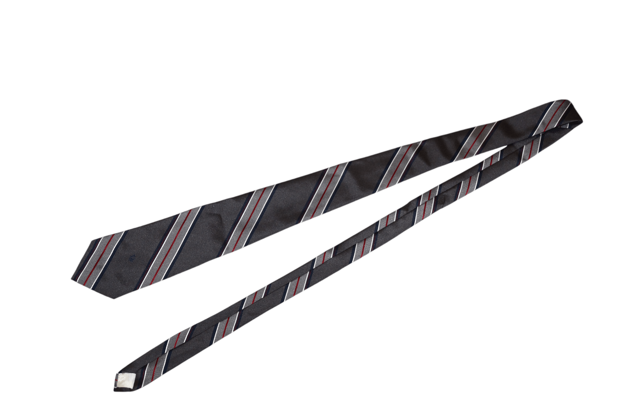 Christian Dior Monsieur Vtg Christian Dior Black Label USA made red-grey stripes tie Size ONE SIZE - 10 Thumbnail