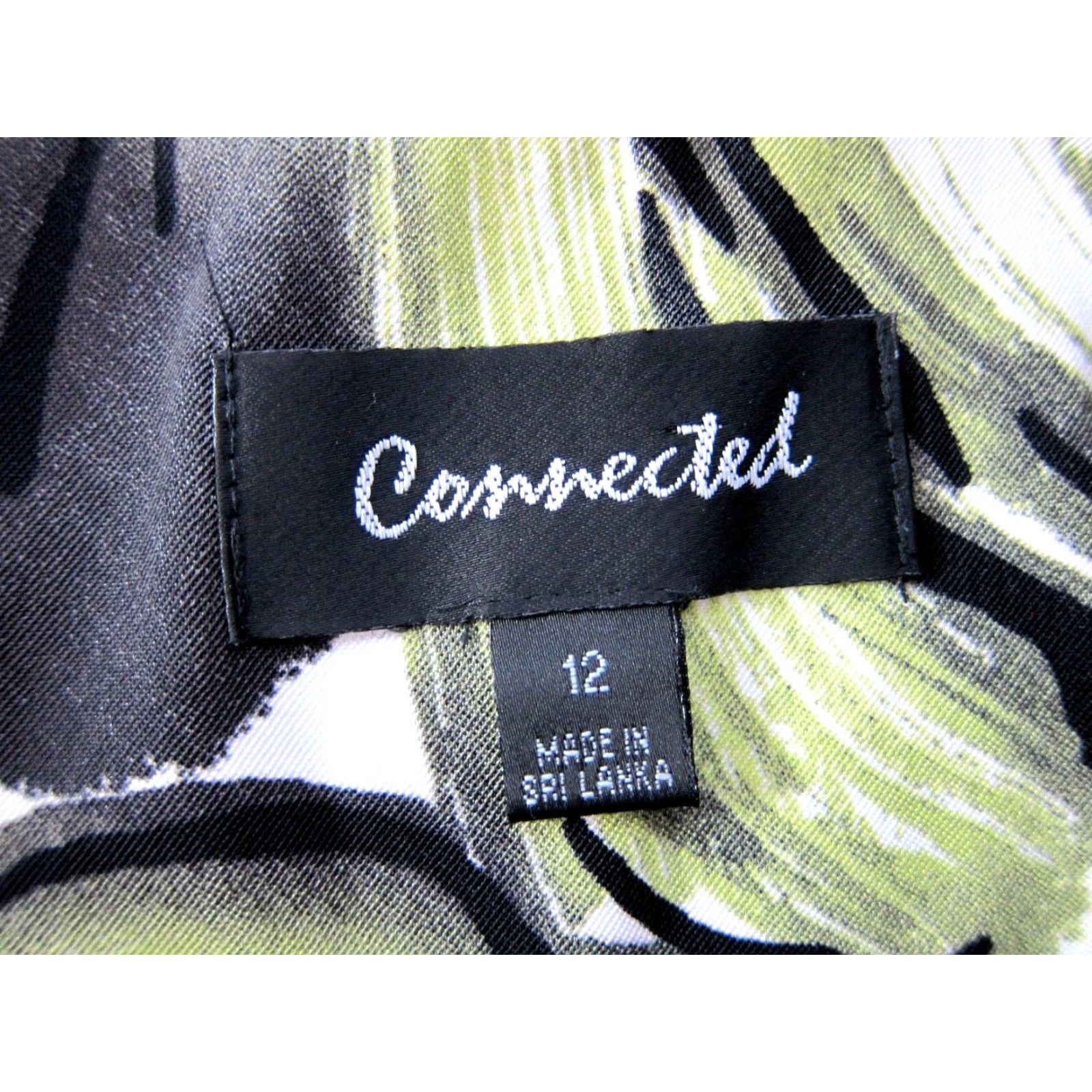 Vintage Connected Green Grey White Floral Stretch Sleeveless Sheath Shift Tank Dress 12 Size XL / US 12-14 / IT 48-50 - 4 Thumbnail