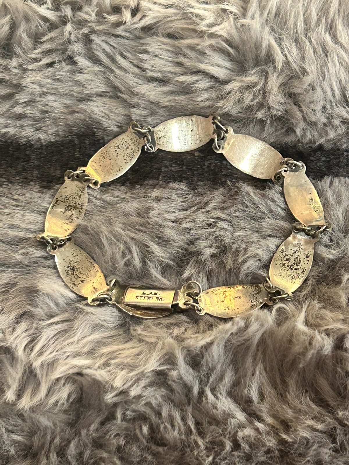 Vintage Antique Siam sterling silver nielloware panel bracelet Size ONE SIZE - 7 Thumbnail