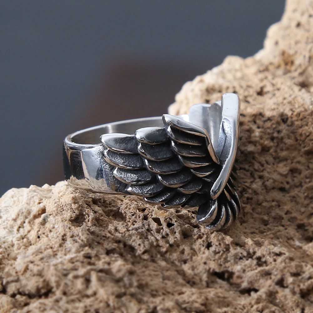 Jewelry Creative Angel Wing Ring Size ONE SIZE - 3 Thumbnail