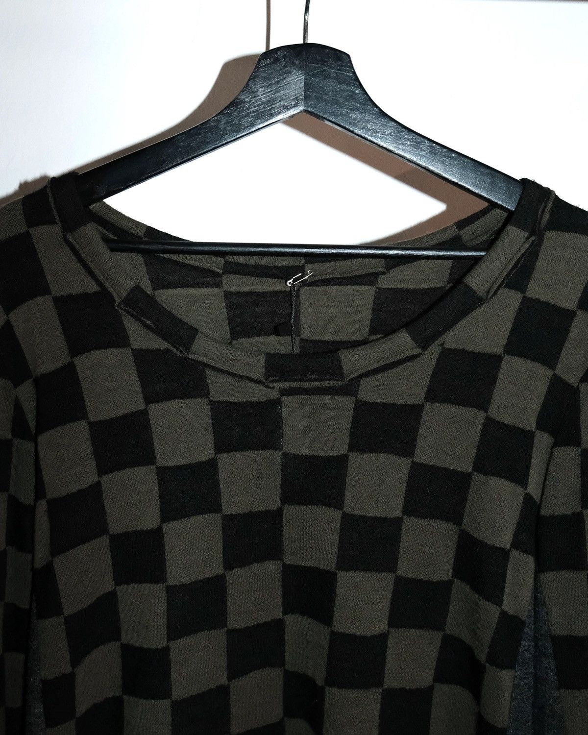 Y's Y's YOHJI YAMAMOTO WOOL OLIVE CHECKER KNIT LONG SLEEVE Size US M / EU 48-50 / 2 - 2 Thumbnail