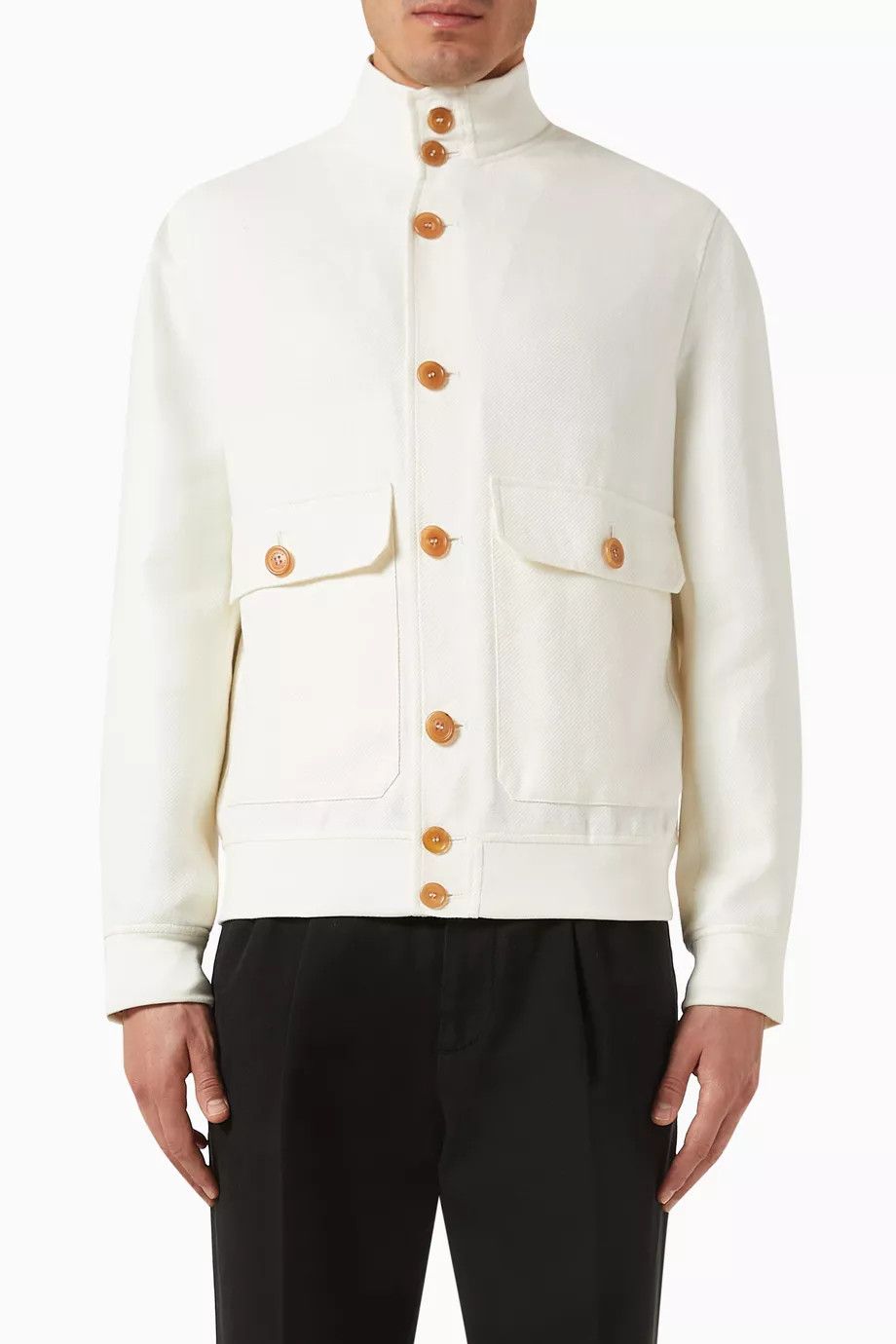 Brunello Cucinelli o1y0526 Casual Jacket in White Size US L / EU 52-54 / 3 - 1 Thumbnail