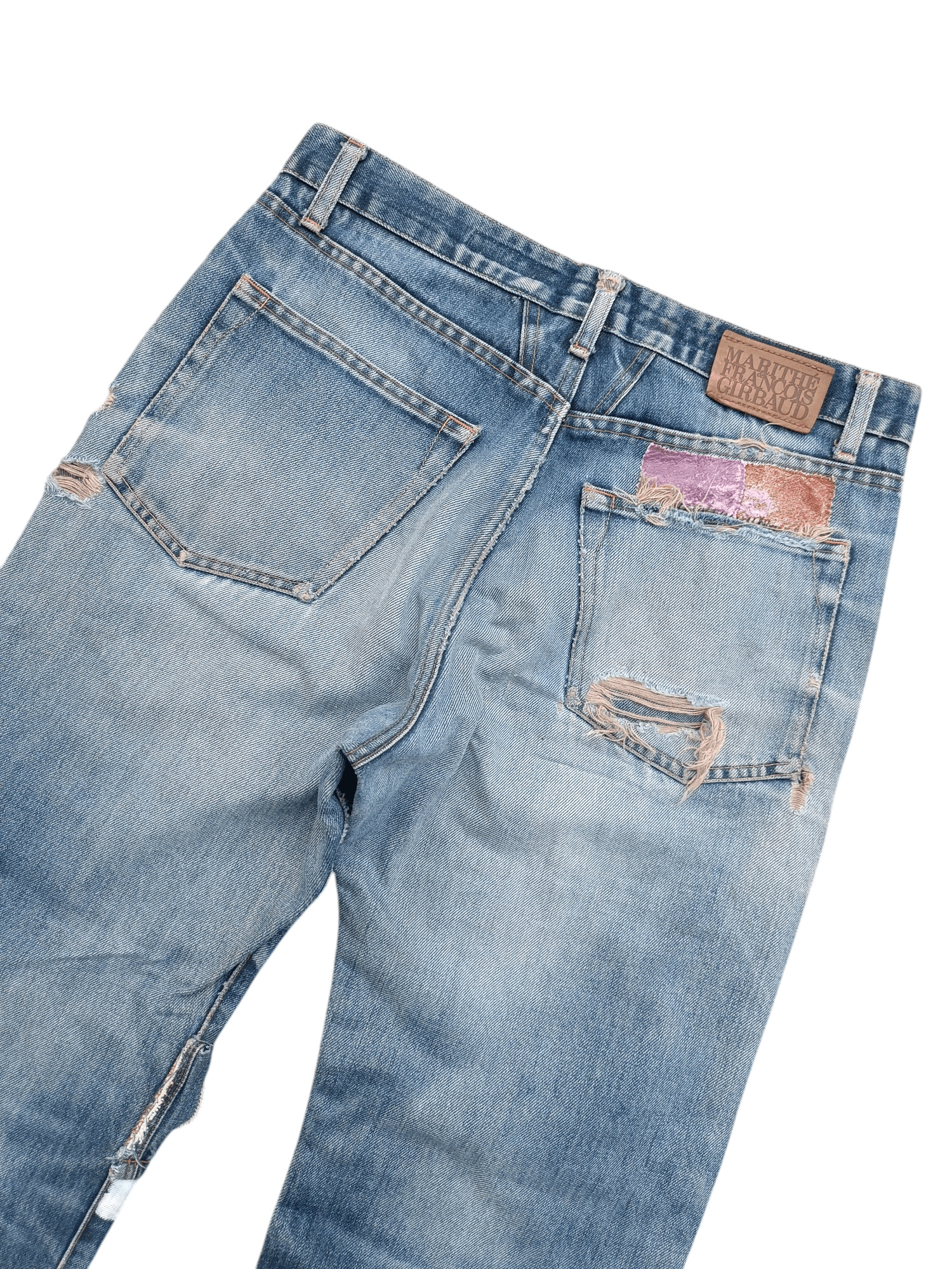 Marithe + Francois Girbaud × Vintage Marithe Francois Girbaud Stoned Washed Rips Distress Jeans Size US 30 / EU 46 - 19 Thumbnail