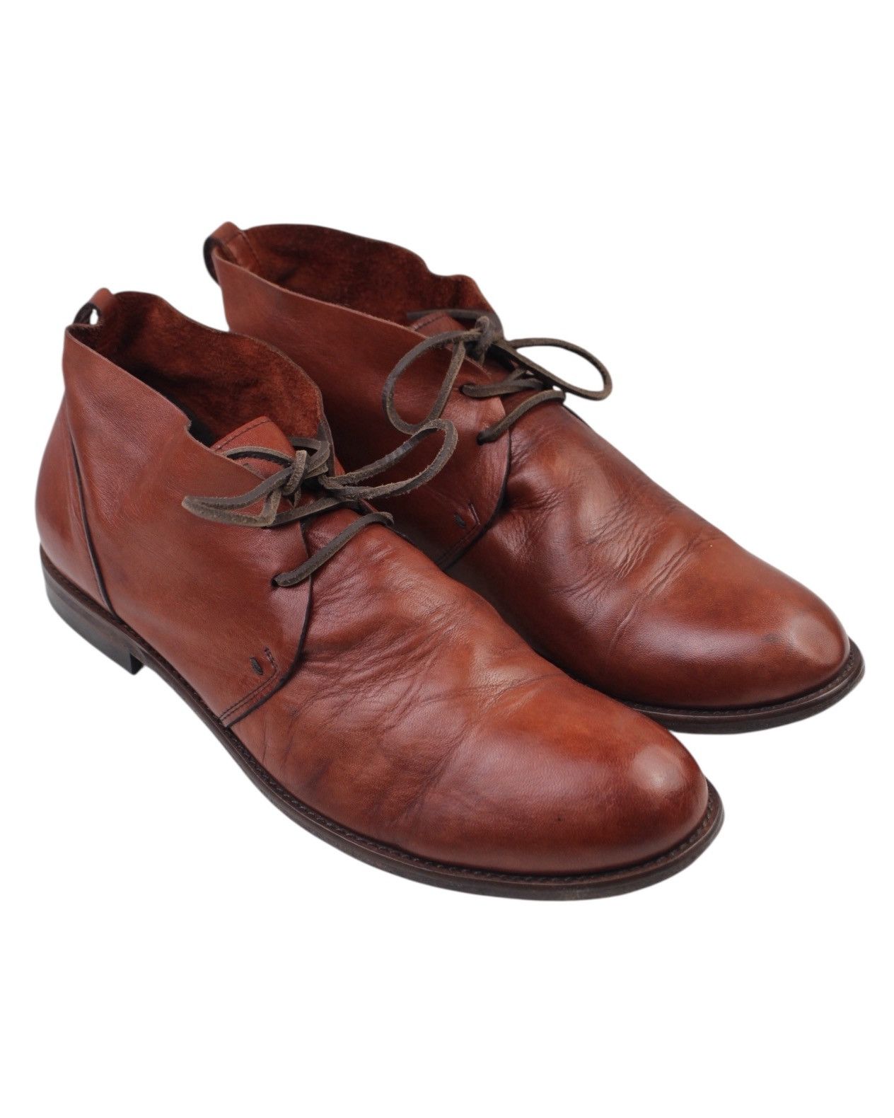 Japanese Brand 2000S SHIPS JAPAN HANDMADE BROWN LEATHER CHUKKA BOOTS Size US 10 / EU 43 - 3 Thumbnail