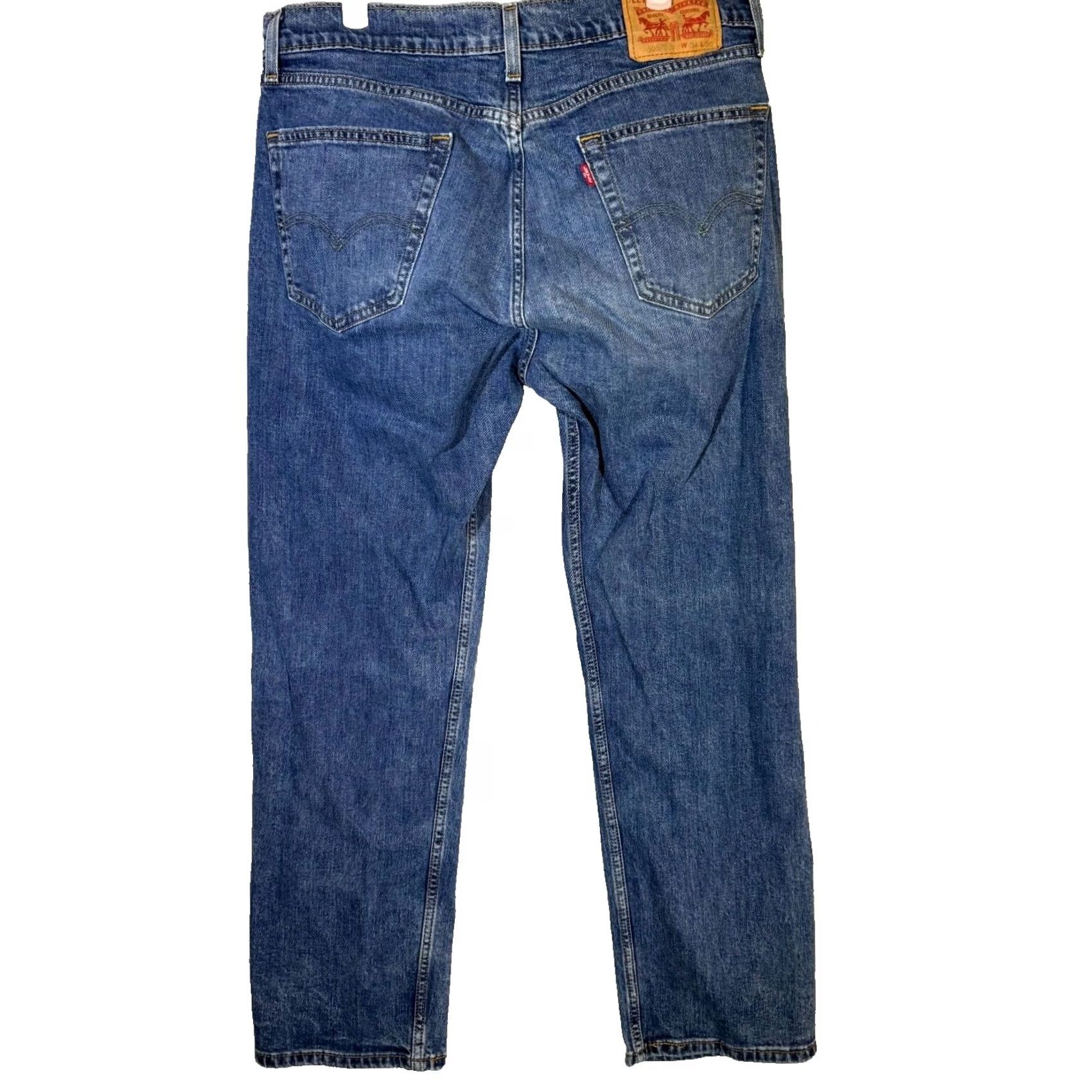 Levi's Levi’s 505 Jeans Men 34x30 Regular Fit Mid Rise Straight Blue Denim Classic Size US 34 / EU 50 - 2 Thumbnail