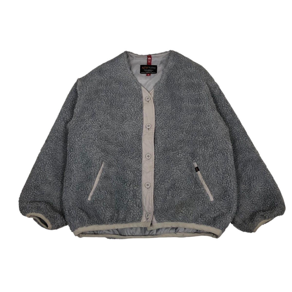 Alpha Industries 🔥VINTAGE DIP PILE FLEECE JACKET BUTTON ALPHA INDUSTRIES Size US M / EU 48-50 / 2 - 1 Thumbnail