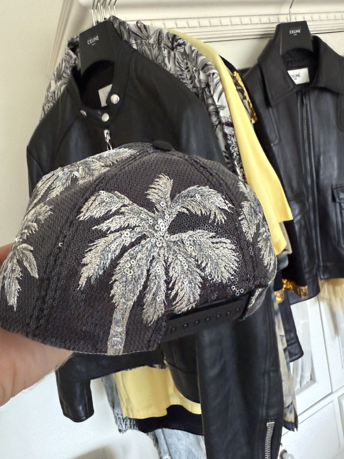 Celine Celine Hedi Slimane embroidered sequin palm tree cap trucker Size ONE SIZE - 18 Thumbnail