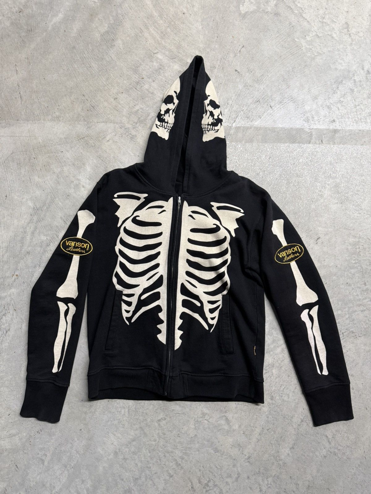 Vanson Leathers スケルトンプリント パーカー Vanson Leathers Skeleton Hoodie | Grailed
