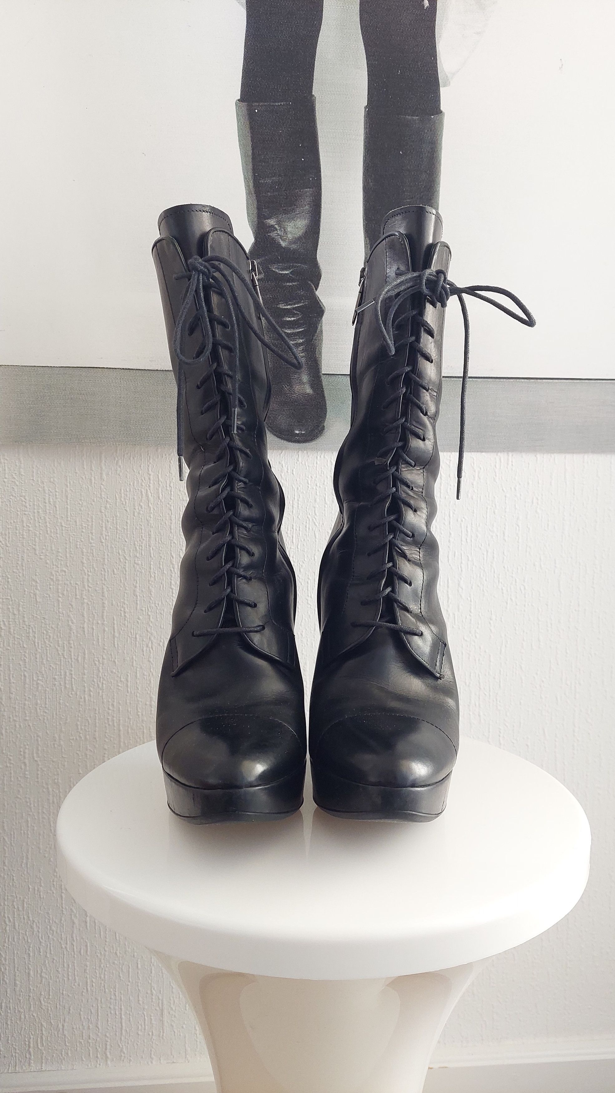 Jil Sander Jil Sander FW2006 lace up wedge boots Size US 7.5 / IT 37.5 - 3 Thumbnail
