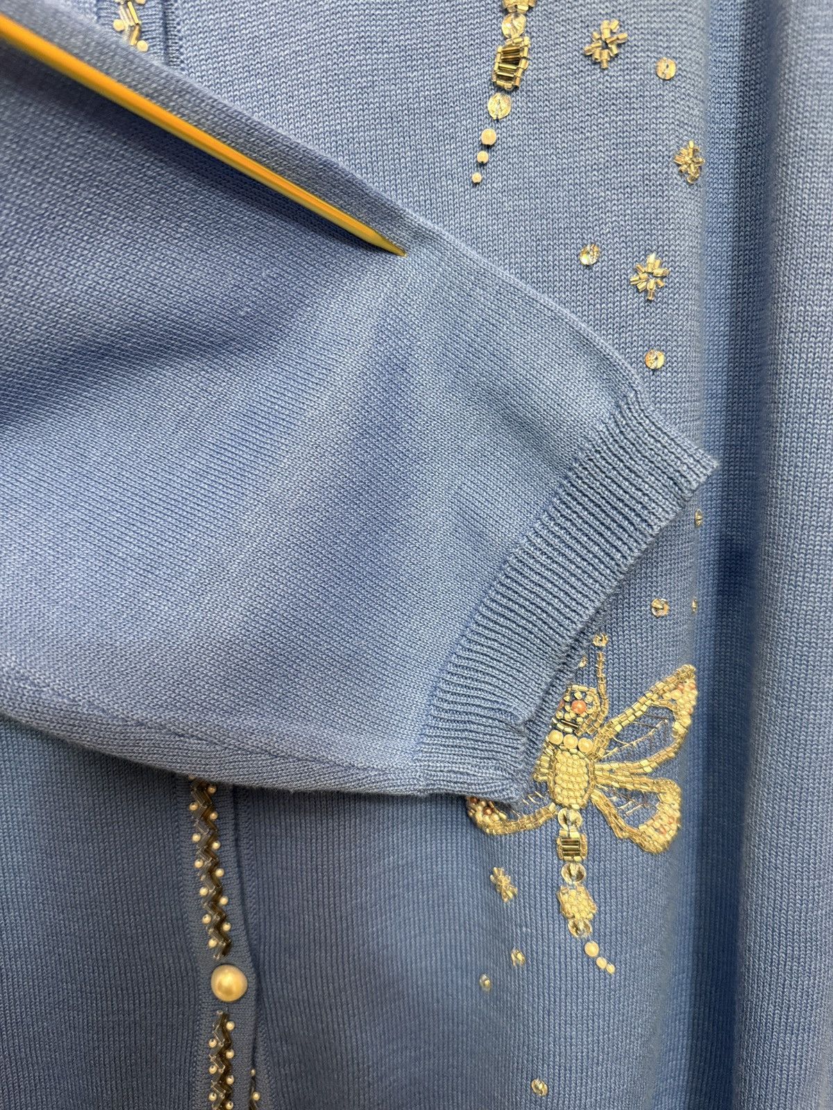 Bob Mackie Bob Mackie Wearable Art Periwinkle Blue Beaded Dragonfly Size XXL / US 16-18 / IT 52-54 - 6 Thumbnail