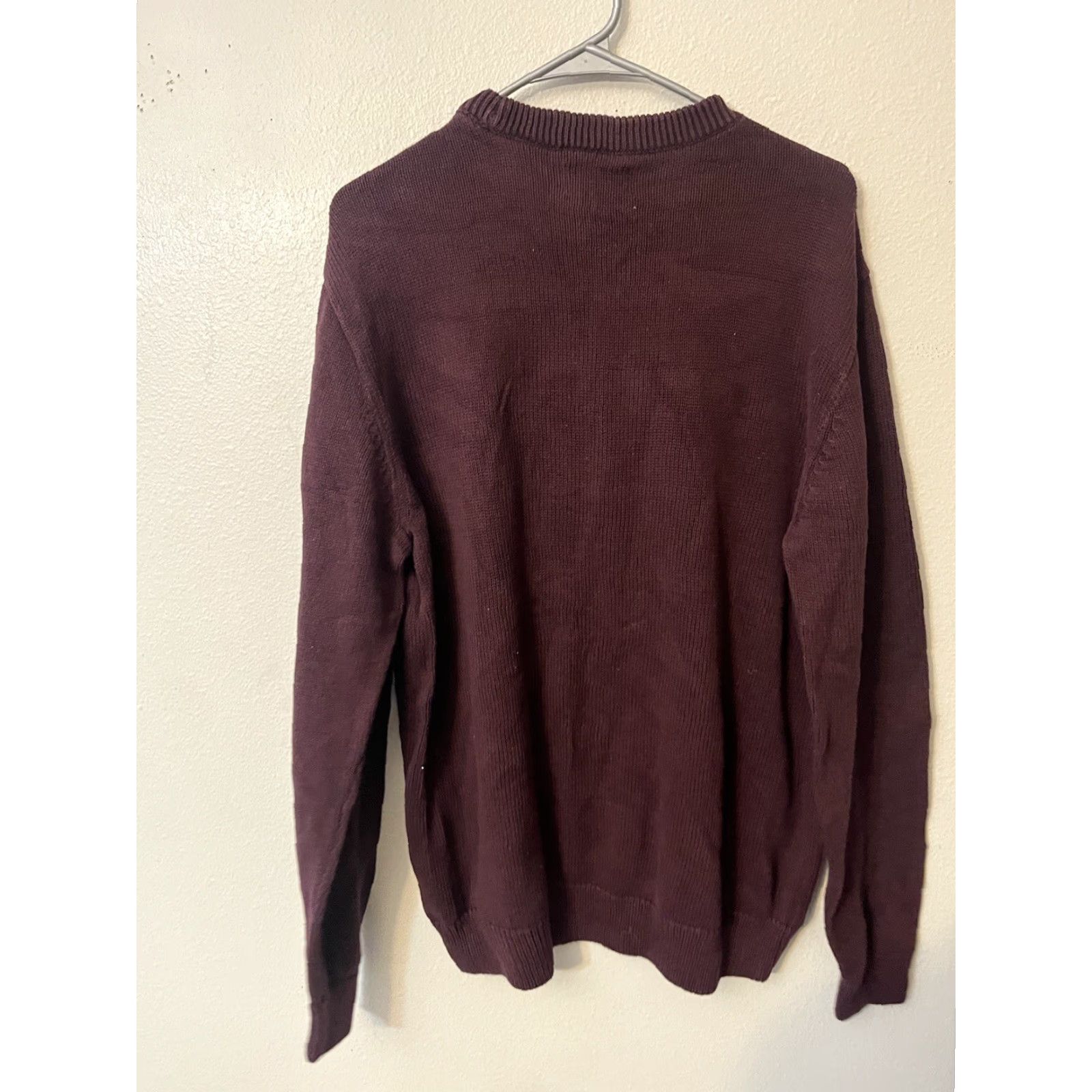 Chaps VINTAGE Chaps Sweater Long Sleeve Crewneck XL Maroon 100% Cotton Heavyweight Logo Embroidered Mens Size US XL / EU 56 / 4 - 3 Thumbnail