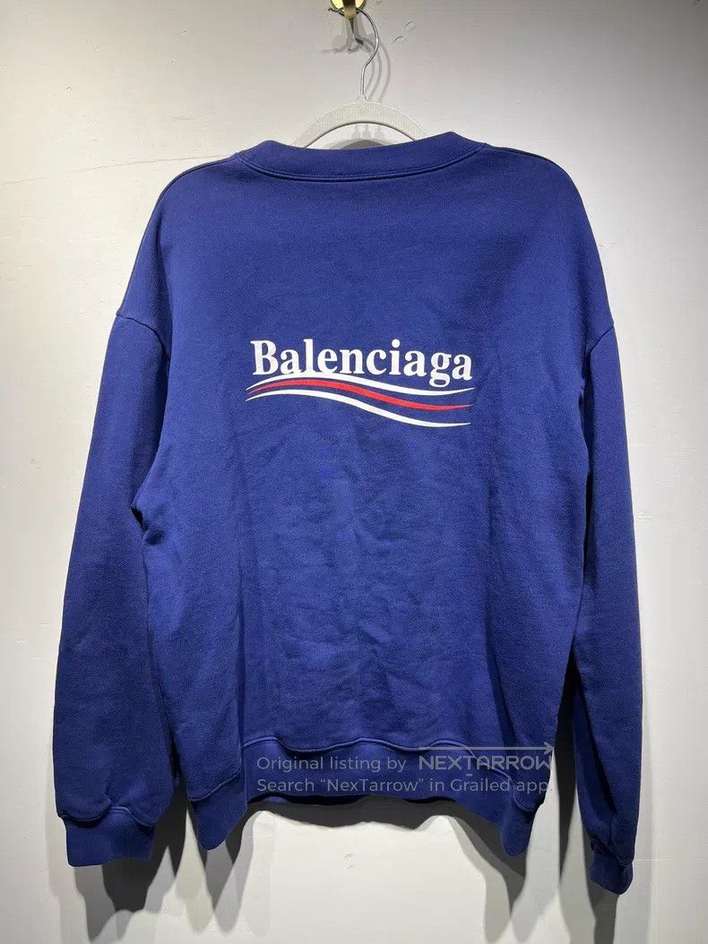 Balenciaga Balenciaga Classic Blue Wave Logo Sweatshirt Size US S / EU 44-46 / 1 - 2 Thumbnail