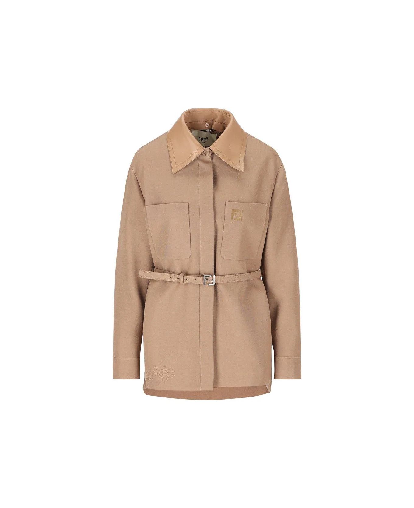 Fendi o1s1wg110326 Jacket in Beige Size L / US 10 / IT 46 - 1 Thumbnail