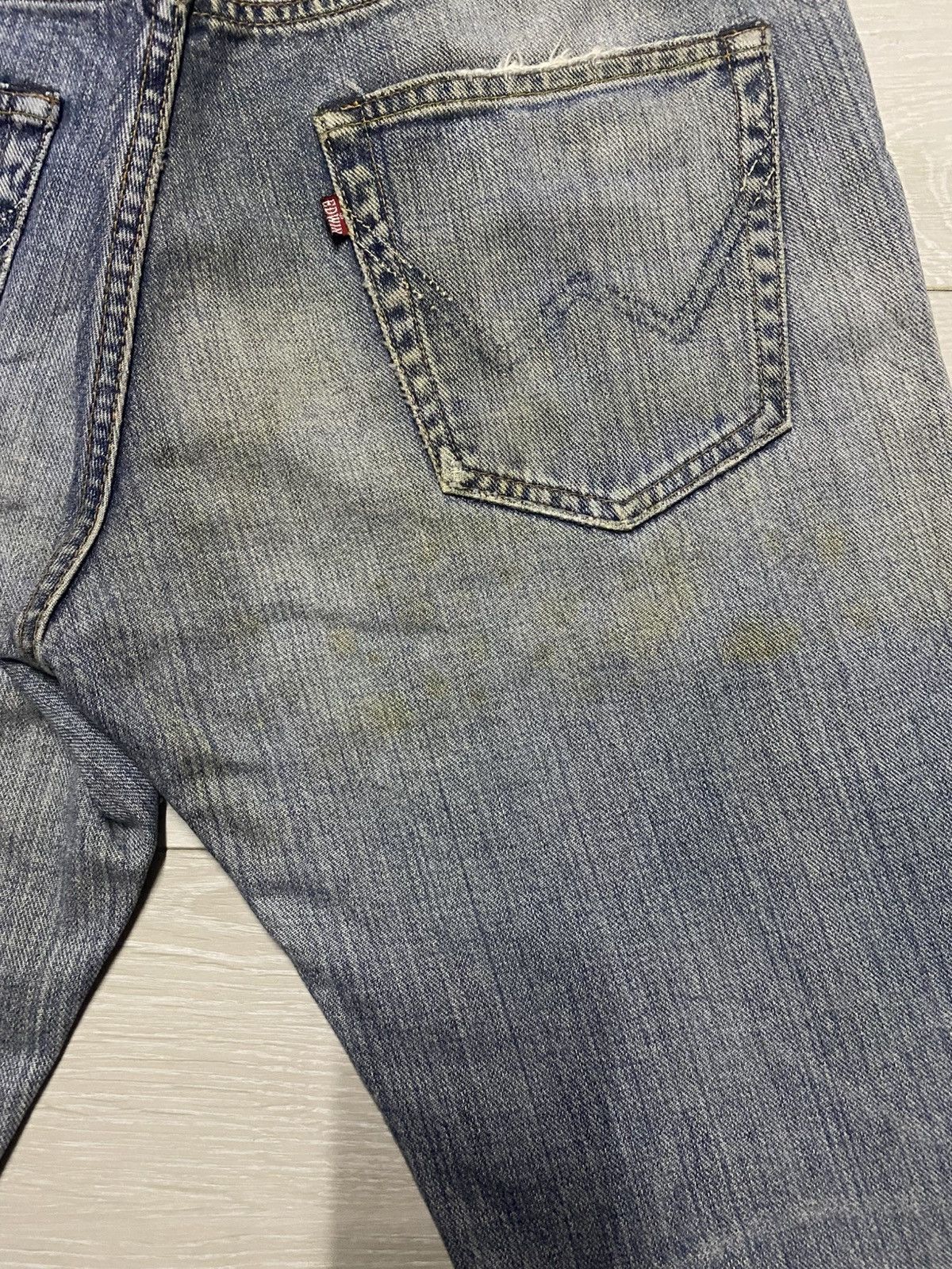 Edwin Excluxive Vintage Edwin Washed Distressed Flare Jeans Size US 33 - 12 Thumbnail