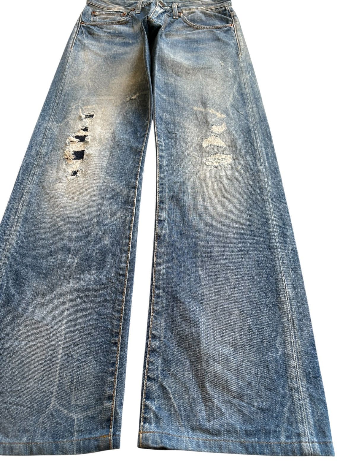 Japanese Brand × Kapital Vintage Japanese Brand Patches Distressed Rippped Loose Jean Size US 29 - 7 Thumbnail