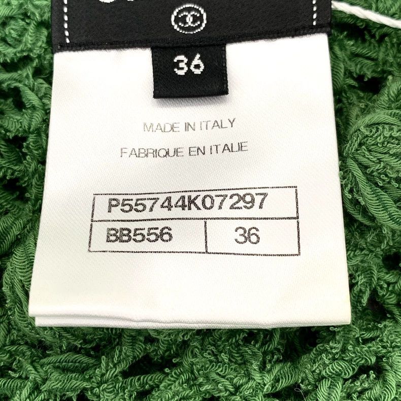 Chanel ChanelGreen cotton round-neck sleeveless knitted dress 2503 Size XXS / US 00 / IT 34 - 7 Thumbnail