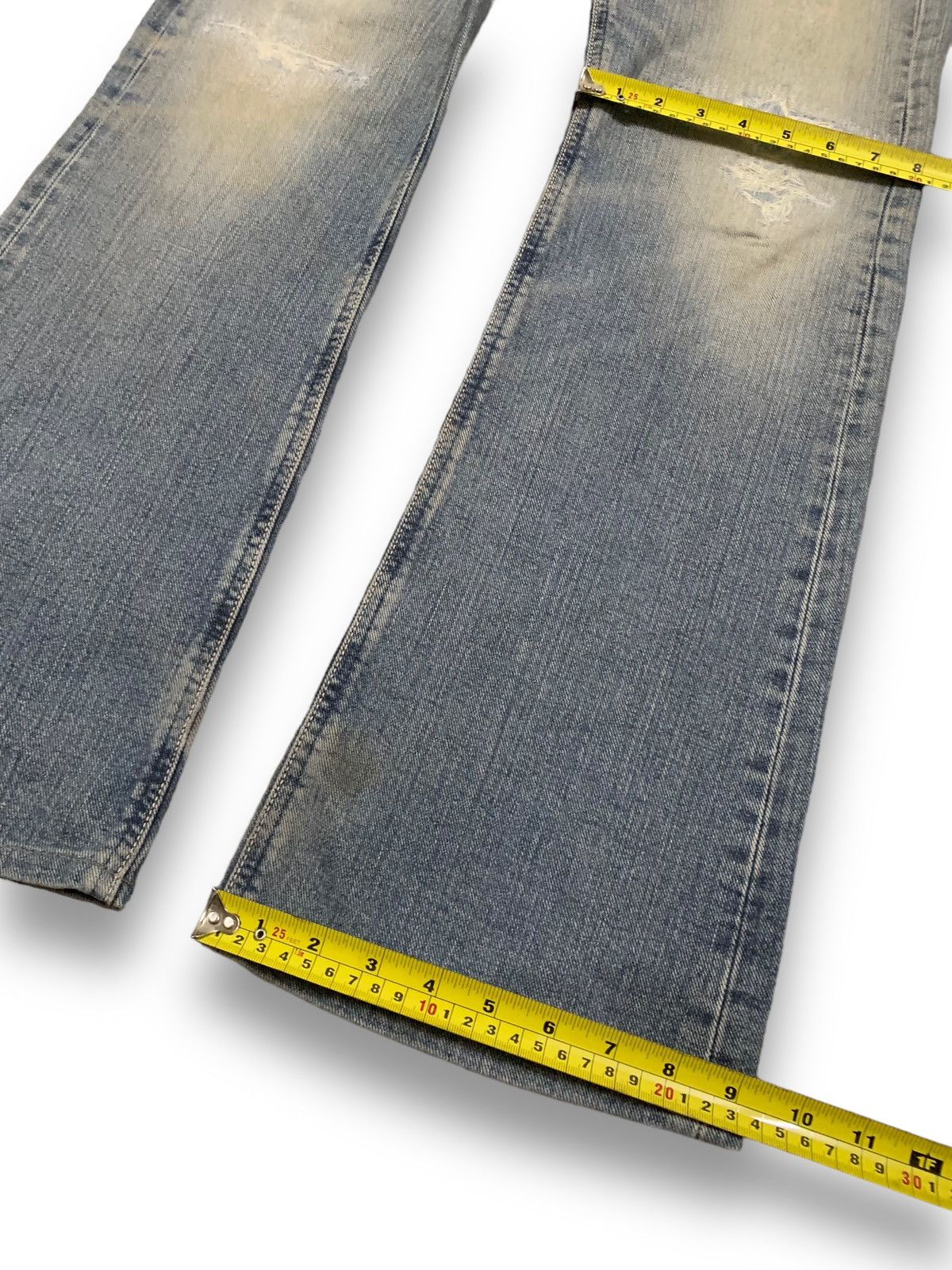 Lee Vintage Lee Riders Mud Wash Flare Distressed Jeans Size US 30 / EU 46 - 15 Thumbnail